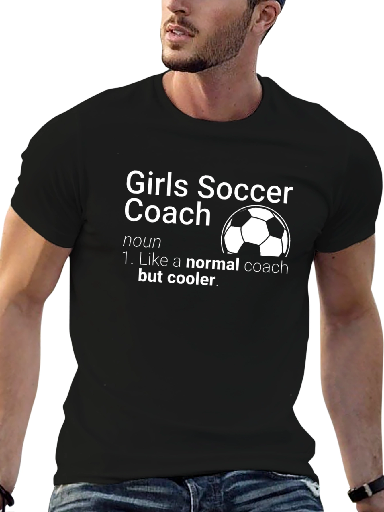 Girls Soccer Coach Graphic T-Shirt - Cool Coach Definition