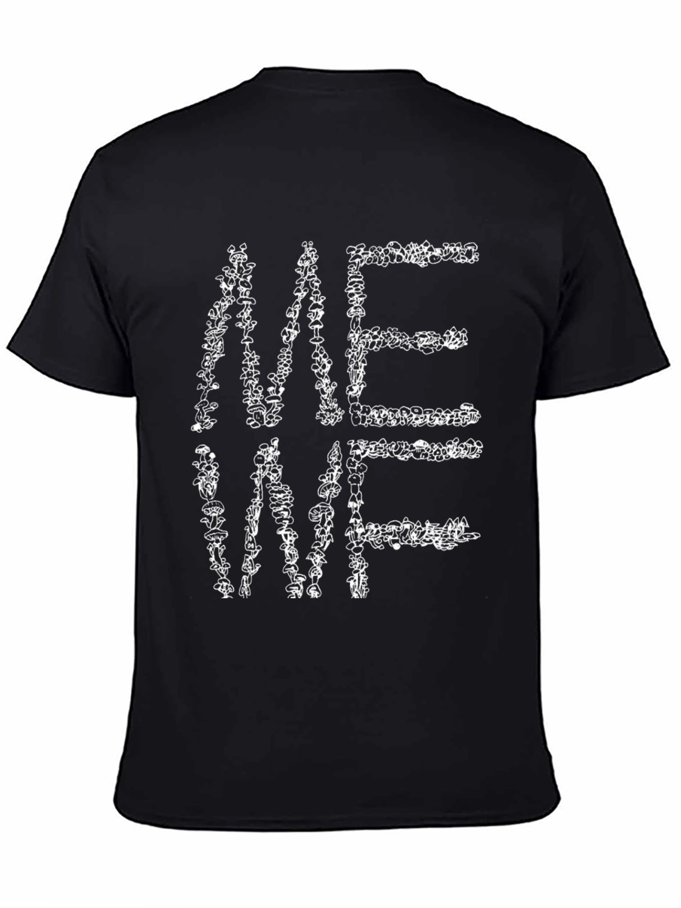 ME WE Mushroom Graphic Print T-Shirt - Black
