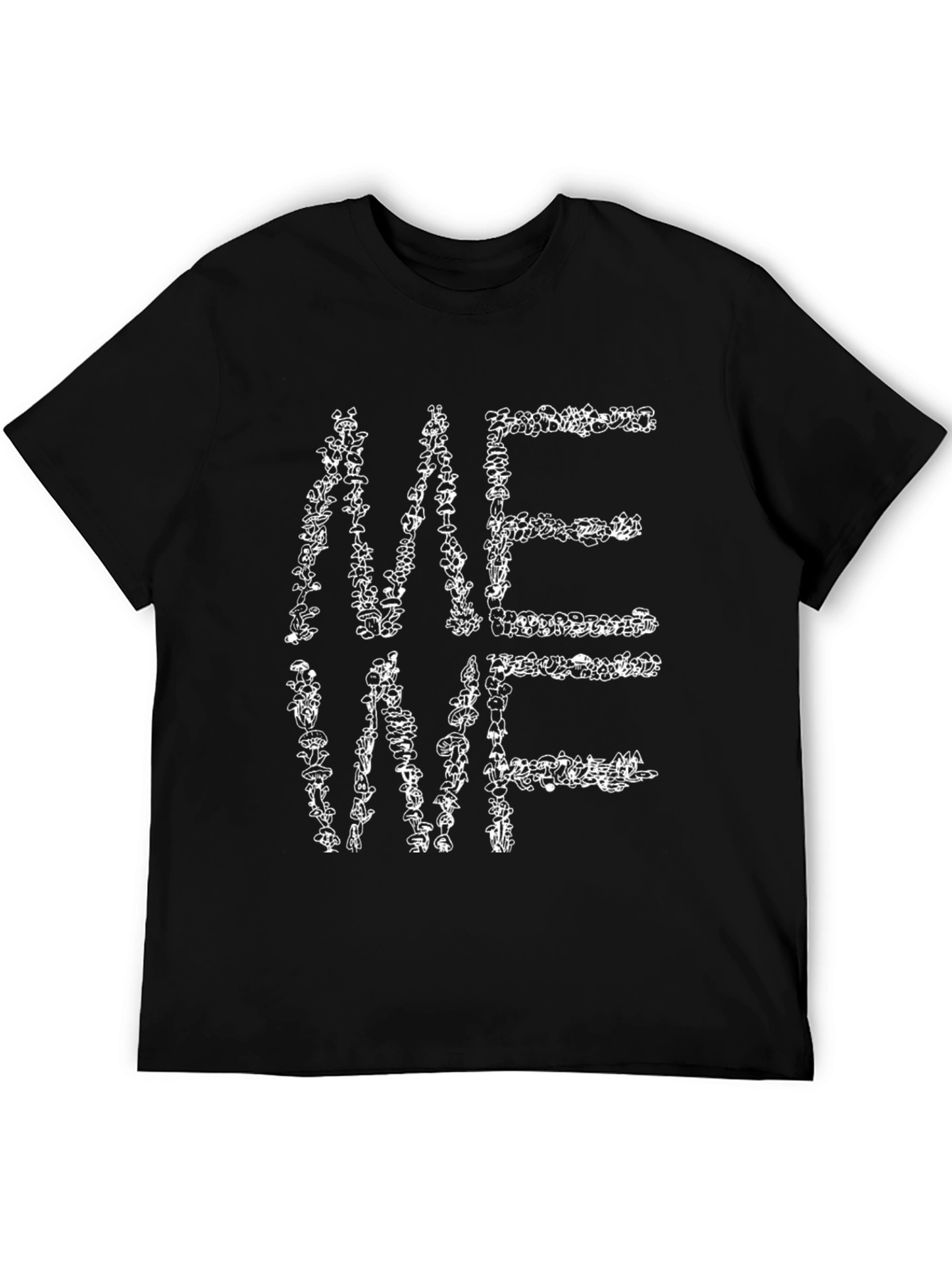 ME WE Mushroom Graphic Print T-Shirt - Black
