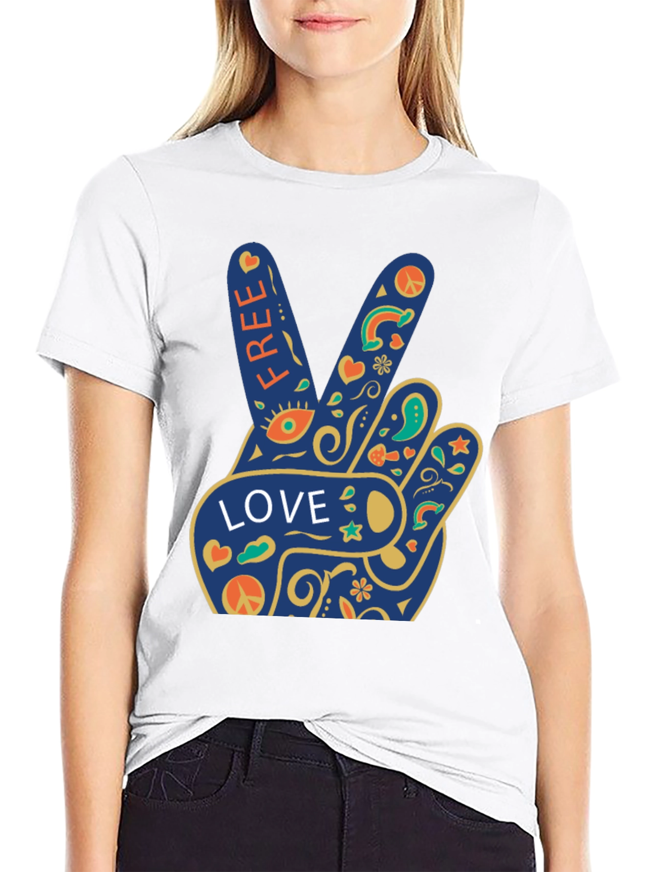 Peace Love Free Graphic T-Shirt