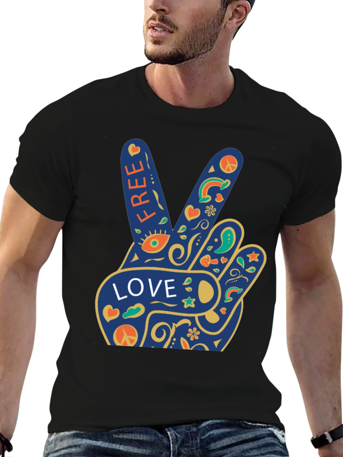 Peace Love Free Graphic T-Shirt