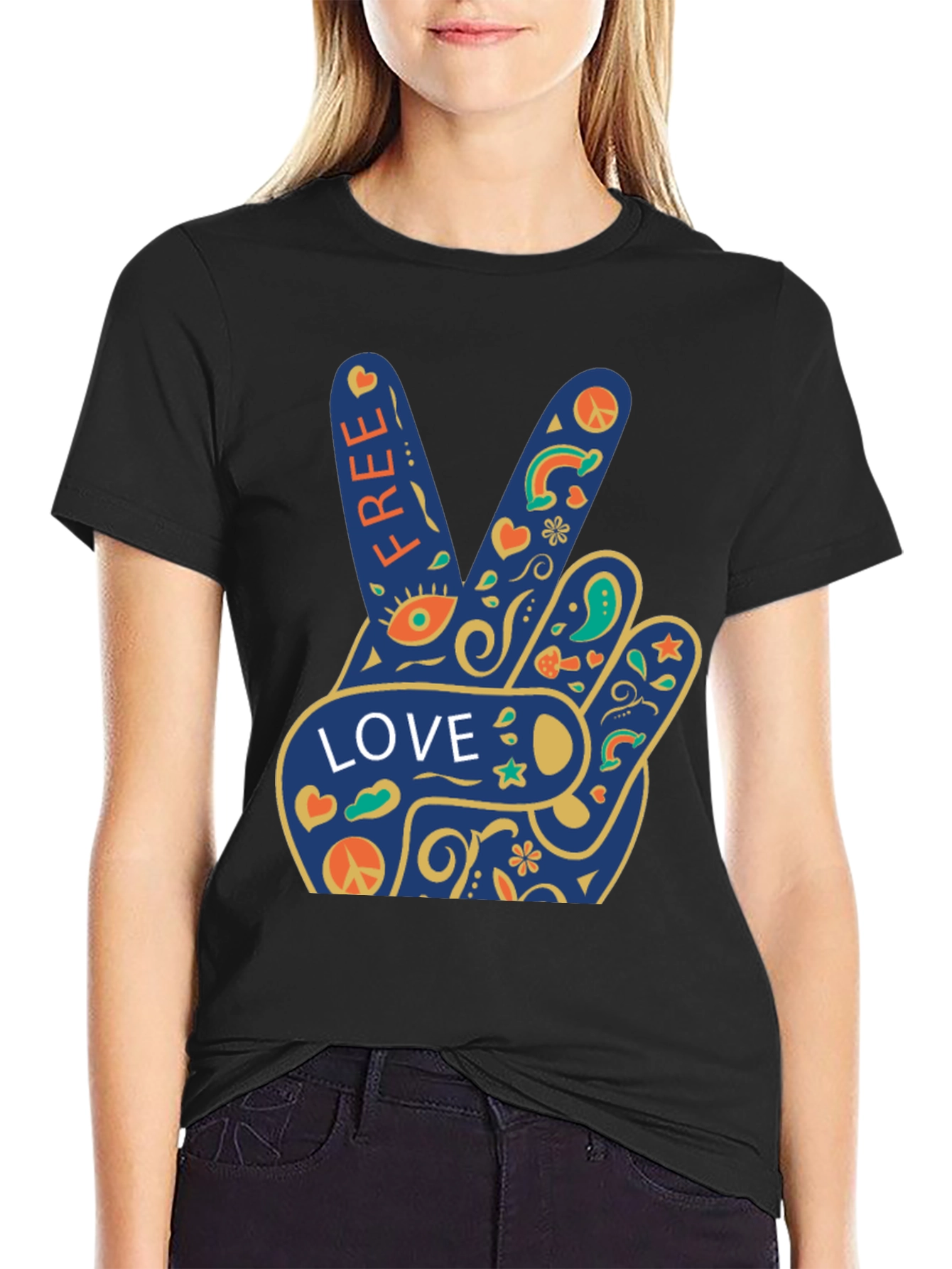Peace Love Free Graphic T-Shirt