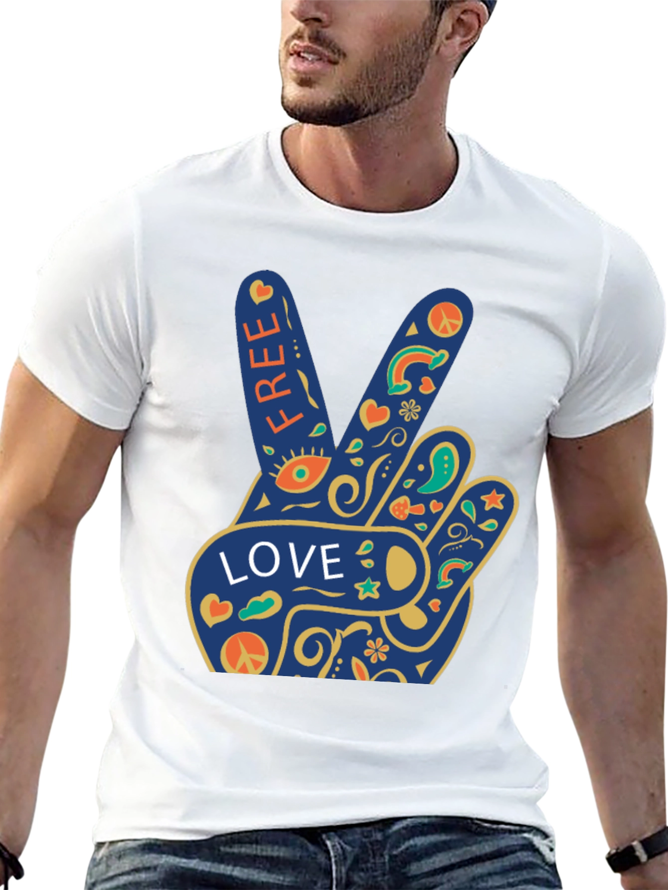 Peace Love Free Graphic T-Shirt