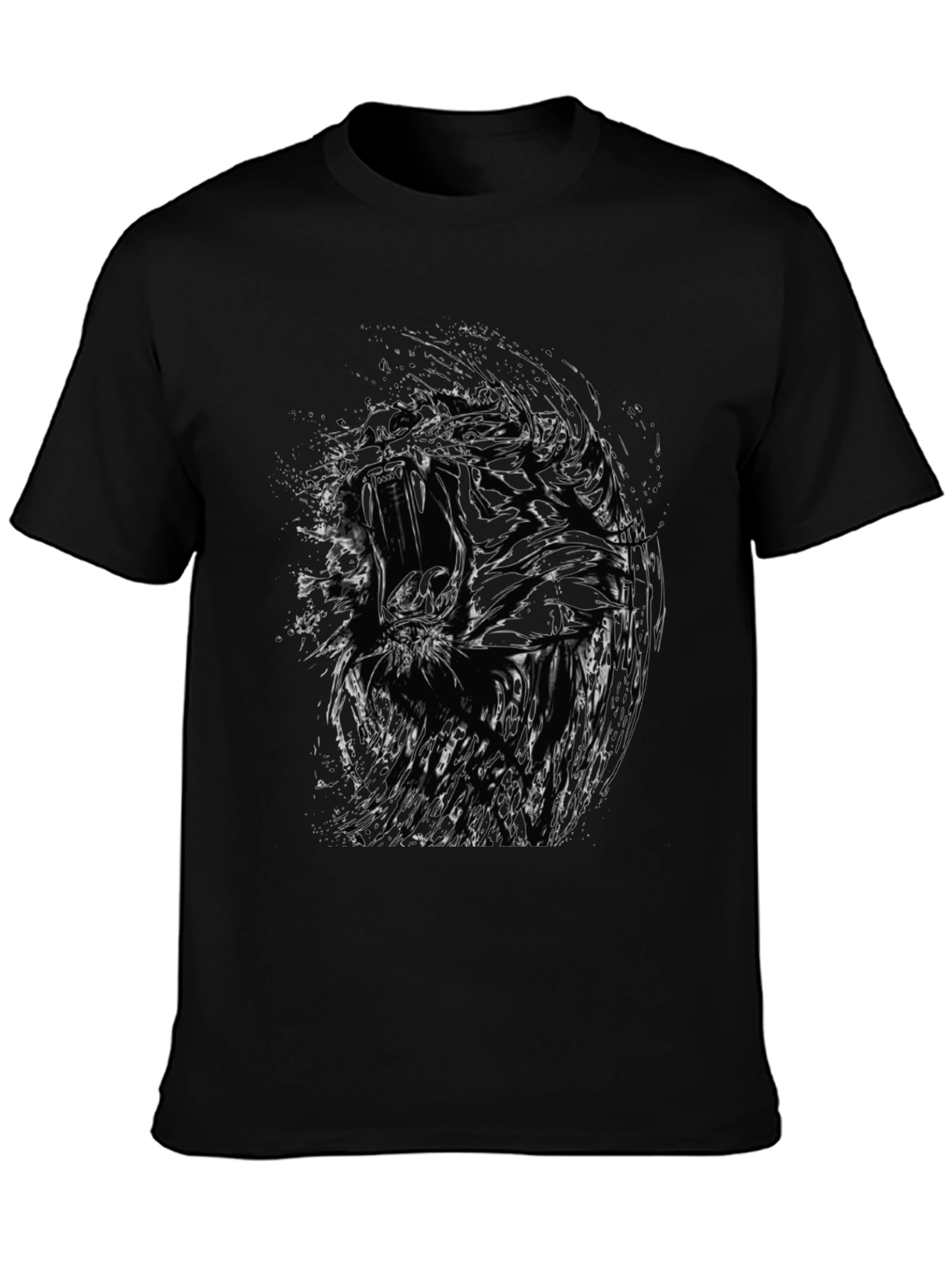 Abstract Graphic Print Black T-Shirt