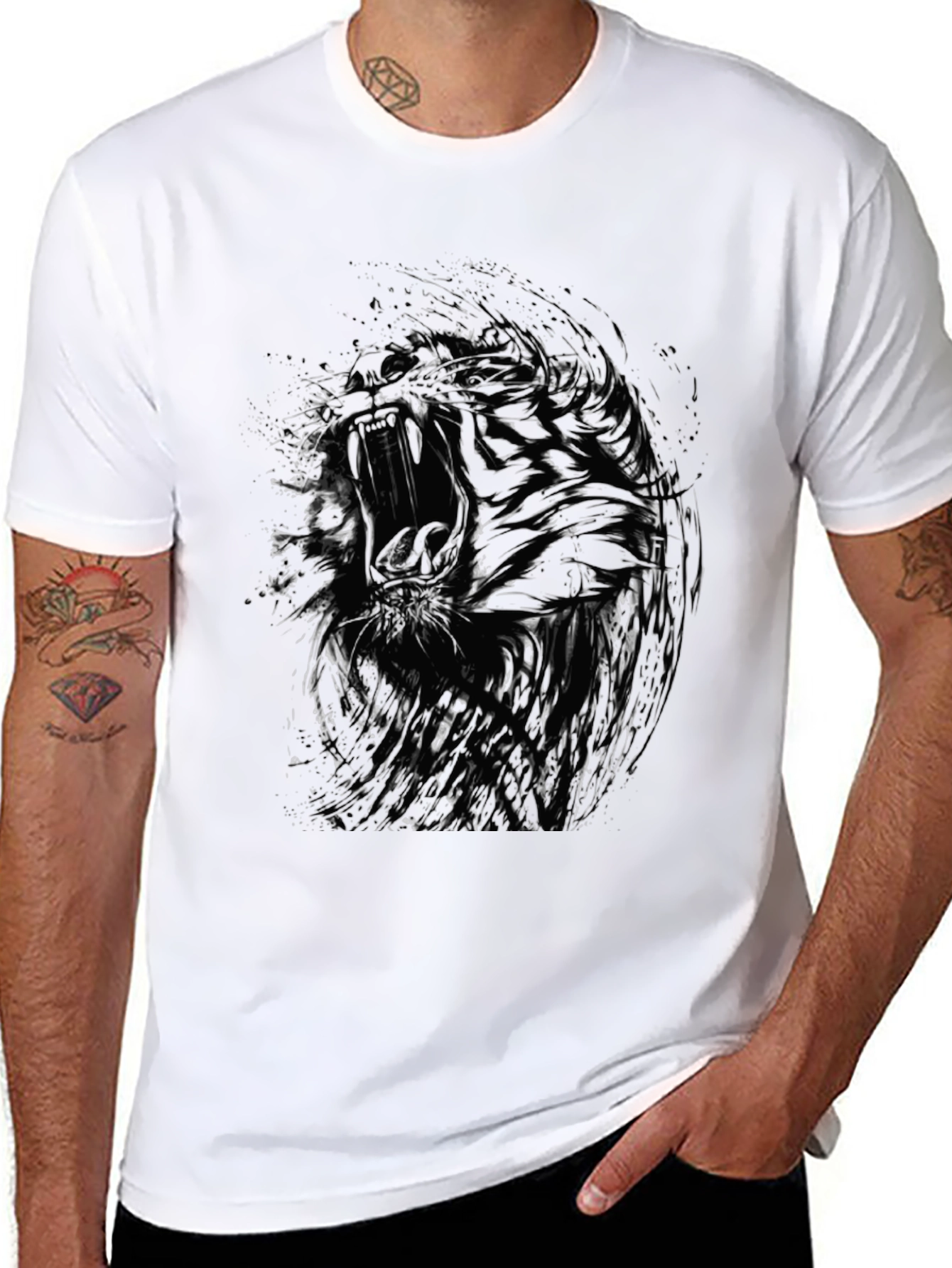 Abstract Graphic Print Black T-Shirt