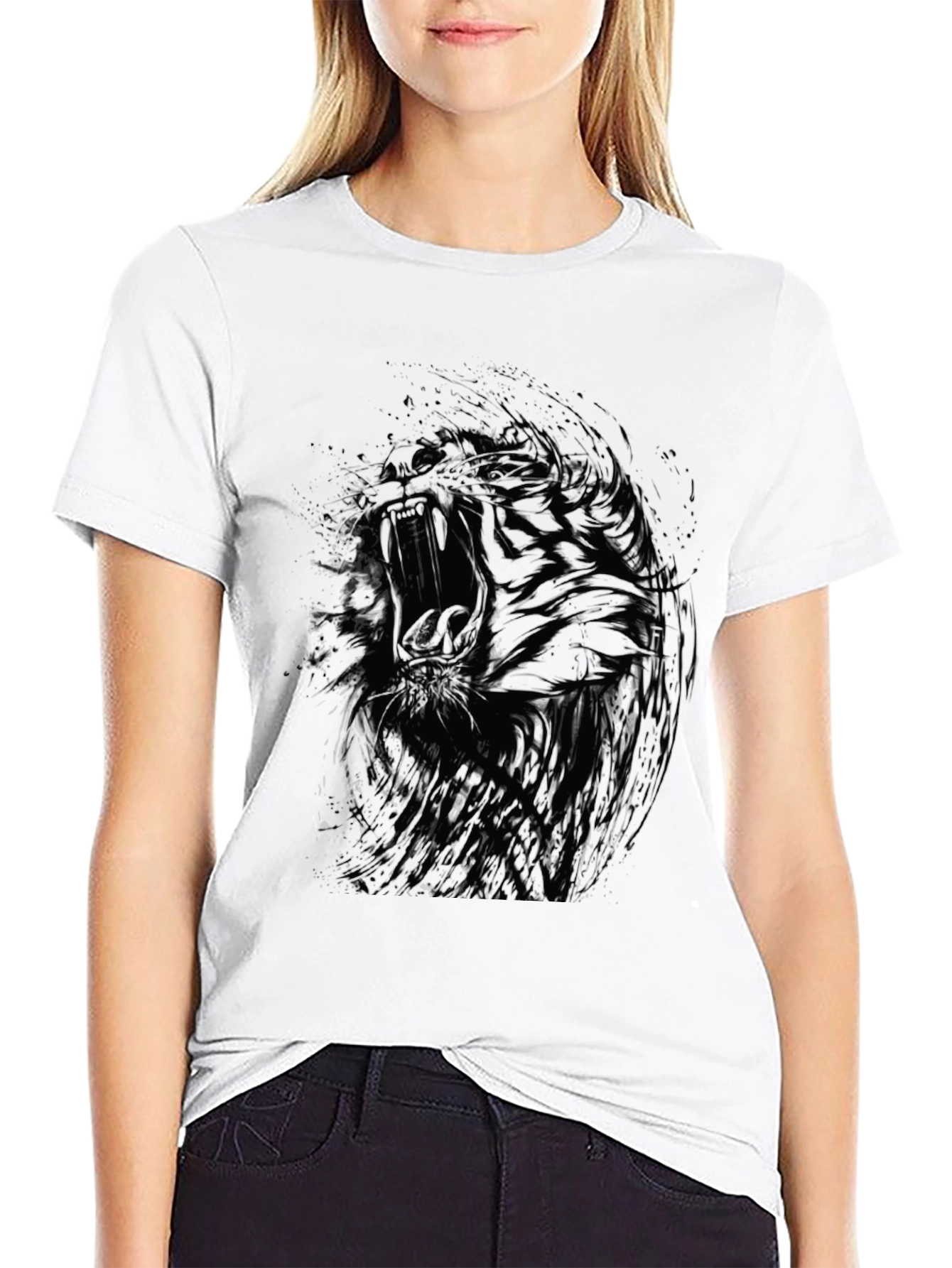 Abstract Graphic Print Black T-Shirt