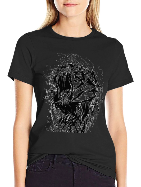 Abstract Graphic Print Black T-Shirt