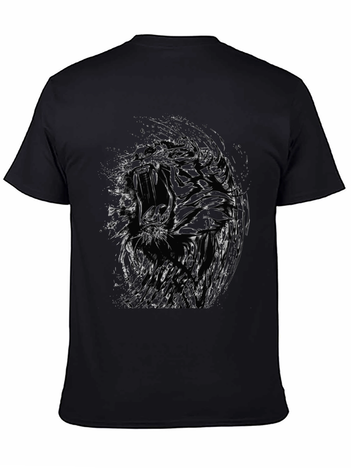 Abstract Graphic Print Black T-Shirt