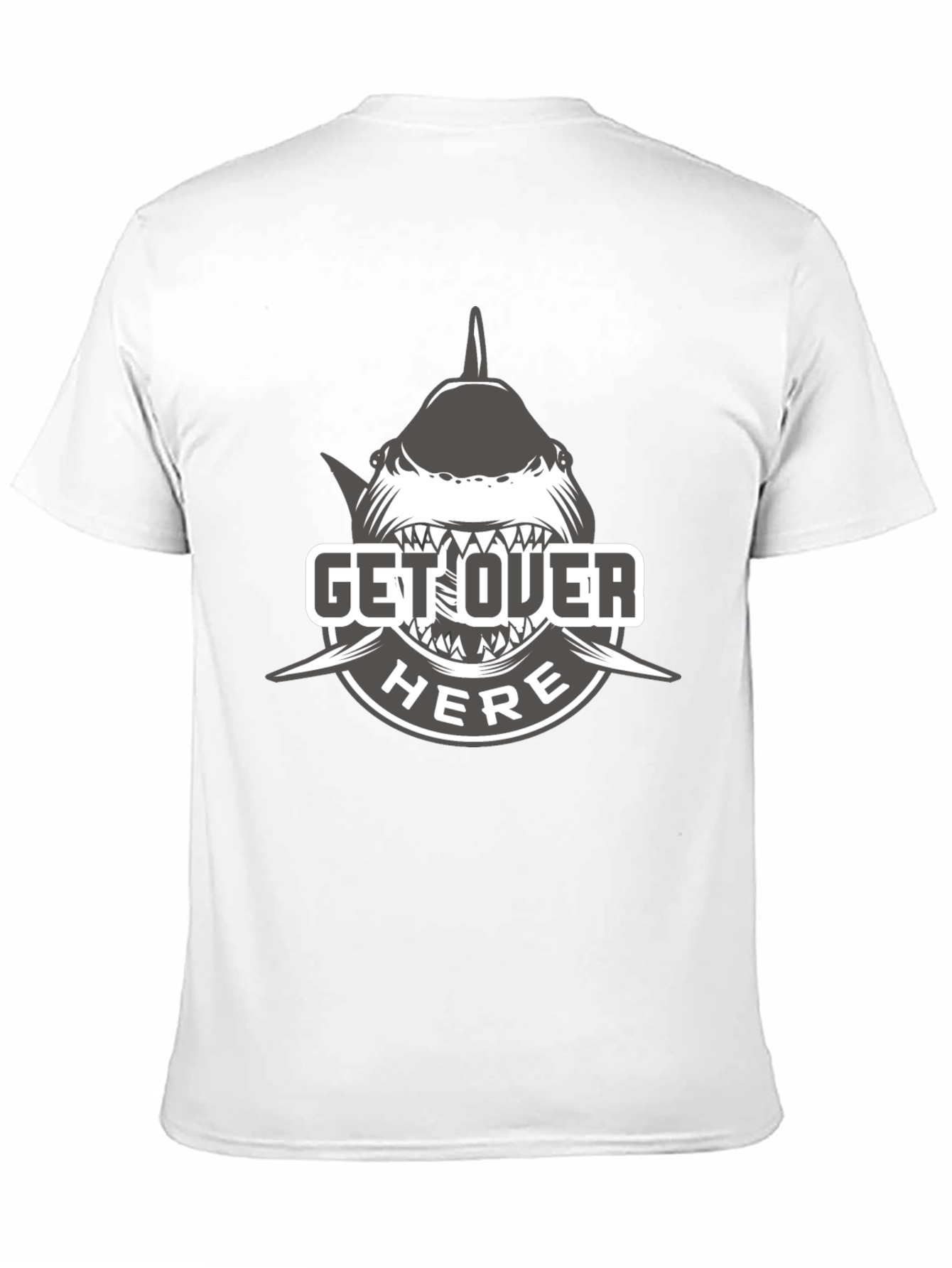 Get Over Here Shark T-Shirt - Black Cotton Tee
