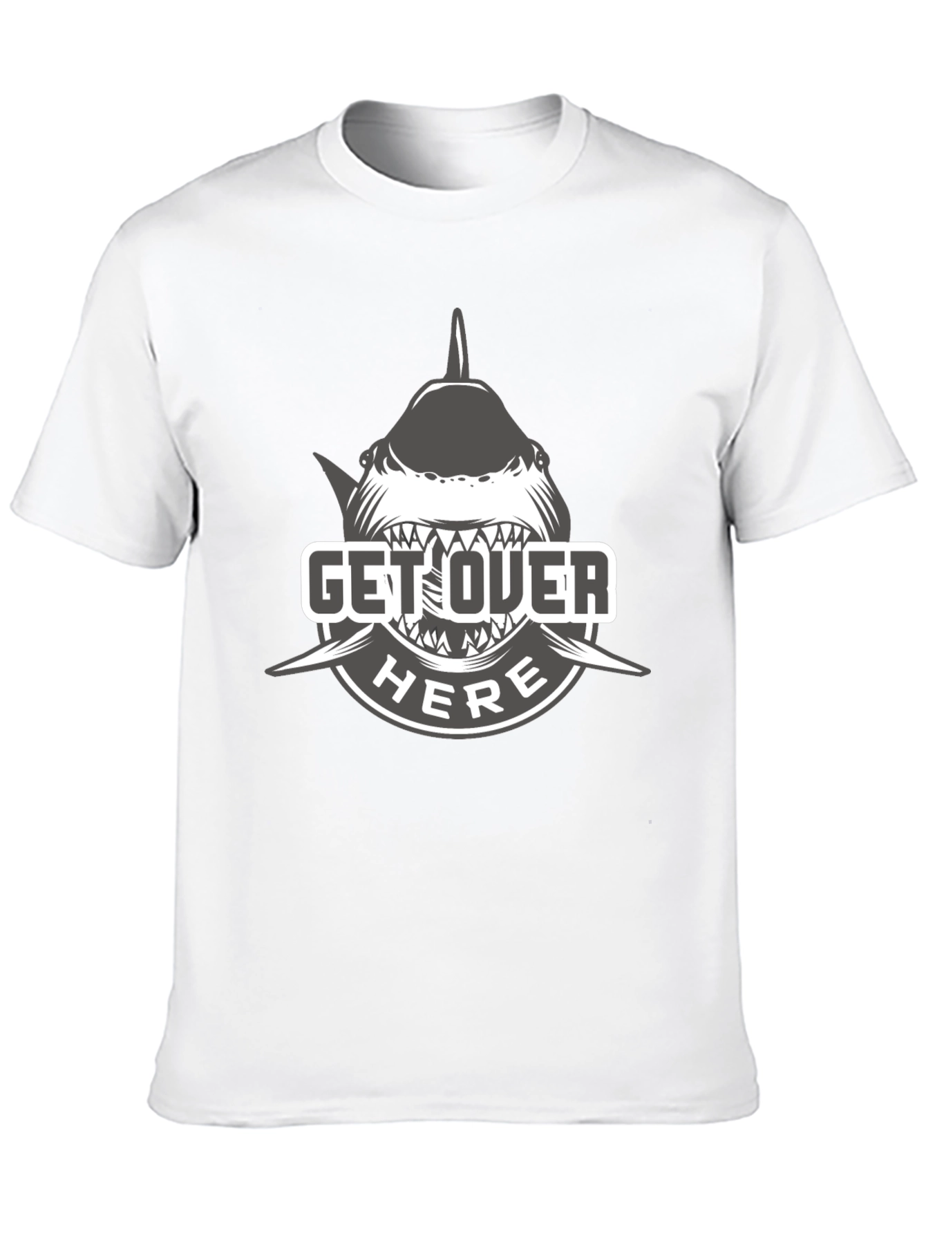 Get Over Here Shark T-Shirt - Black Cotton Tee