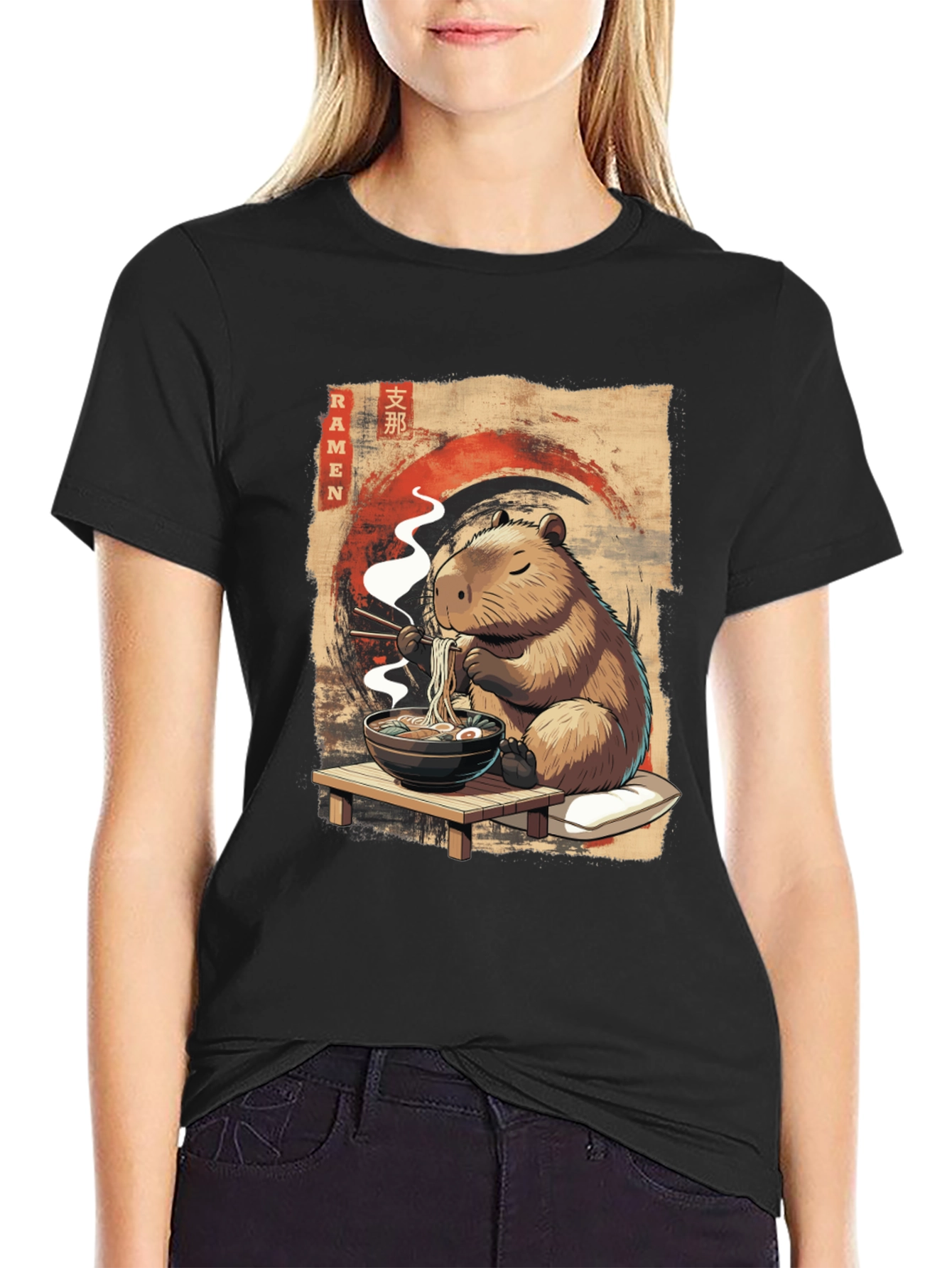 Capybara Ramen T-Shirt - Cute Anime Style
