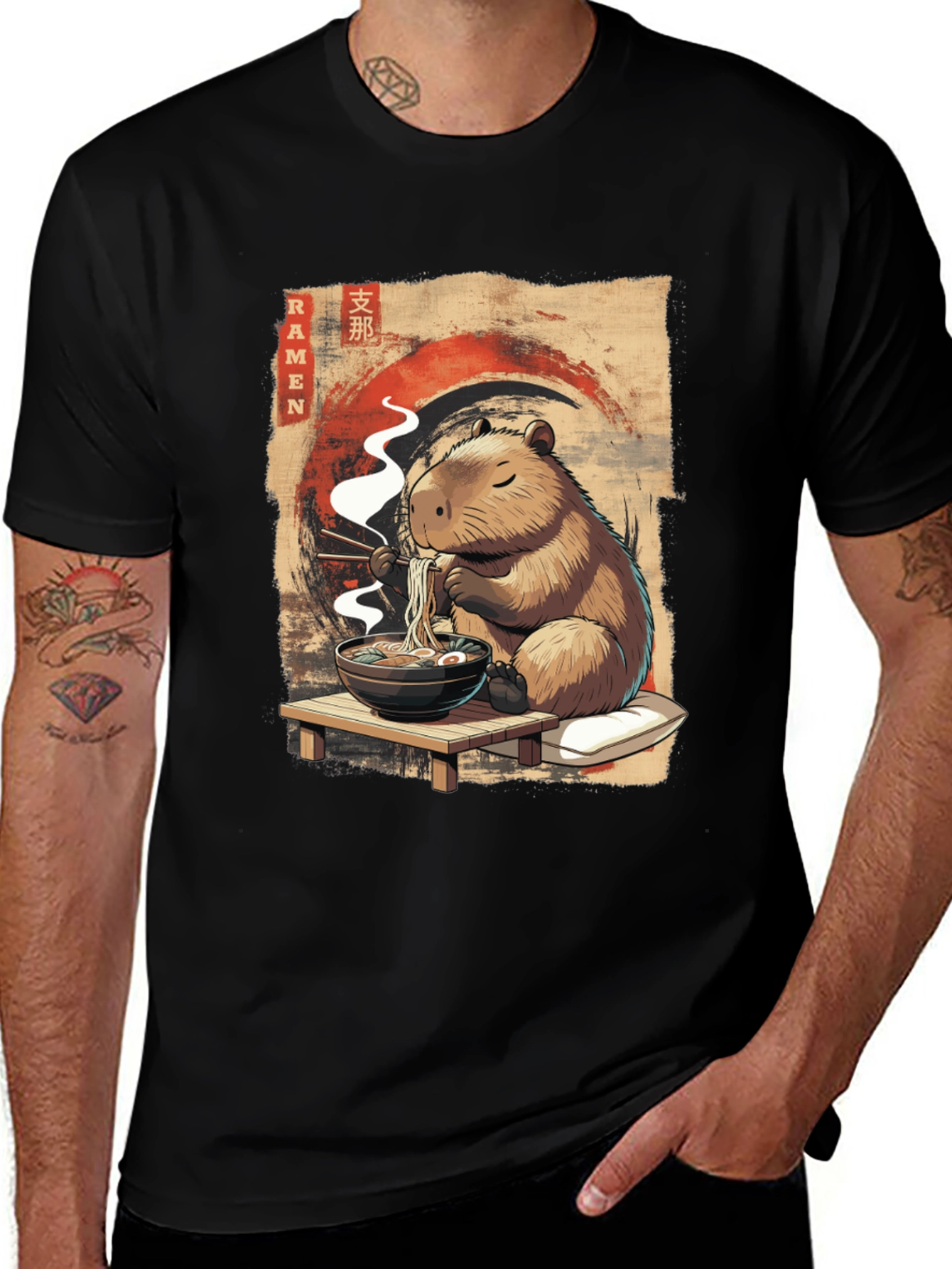 Capybara Ramen T-Shirt - Cute Anime Style