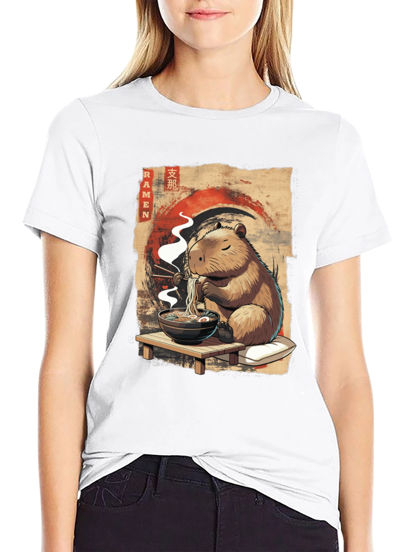 Capybara Ramen T-Shirt - Cute Anime Style