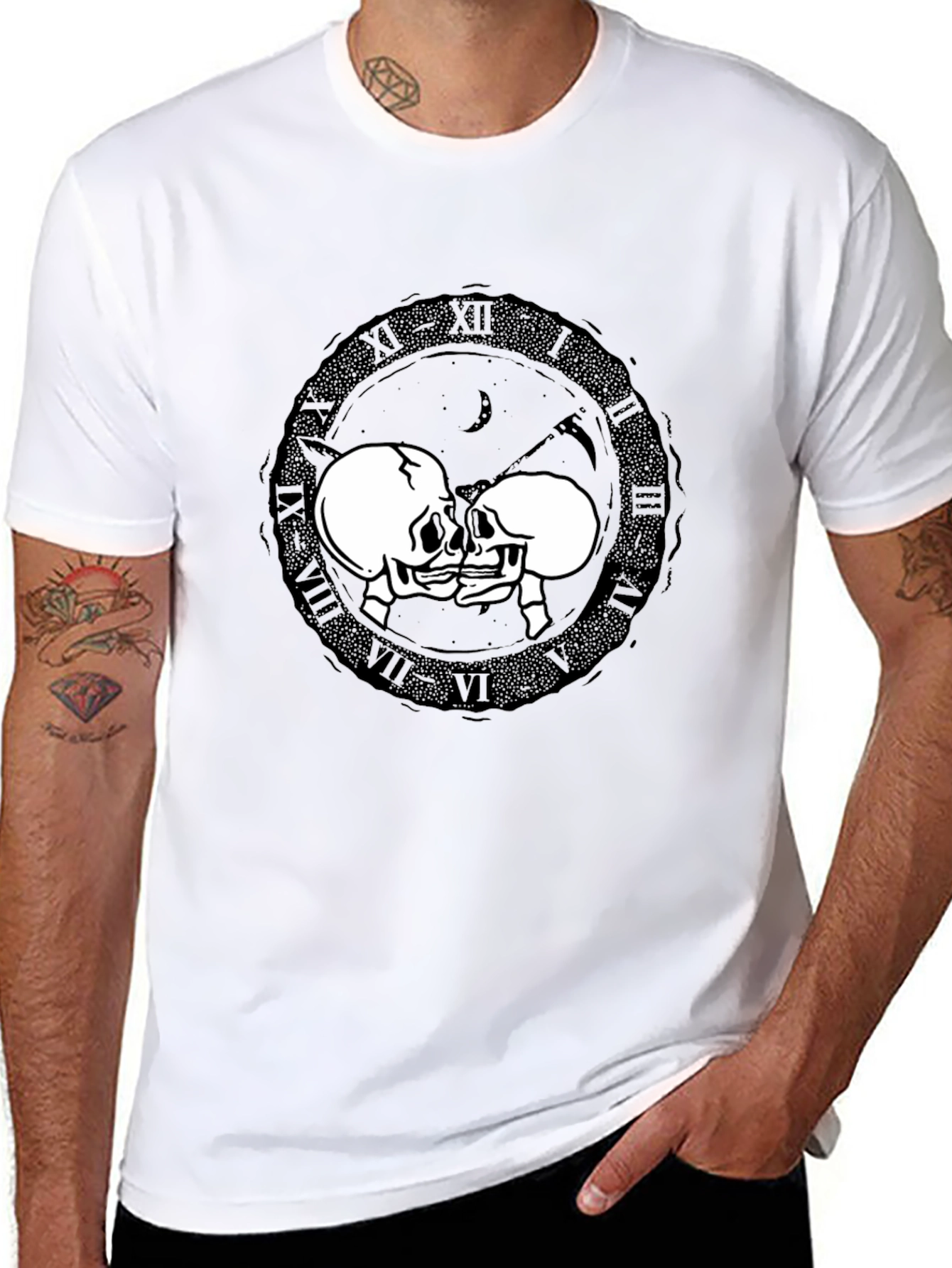 Skull Kiss T-Shirt - Dark Romance Design