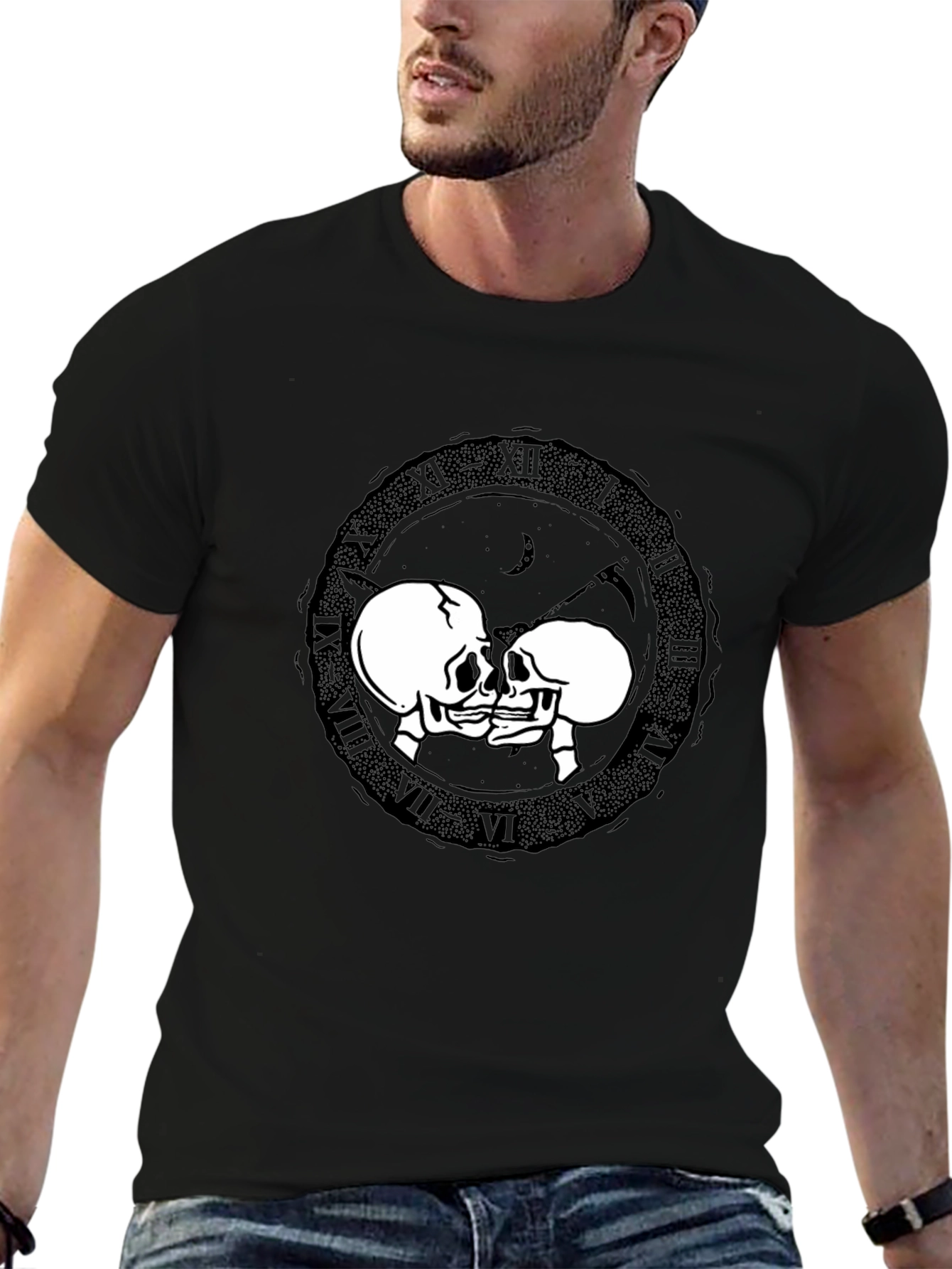Skull Kiss T-Shirt - Dark Romance Design