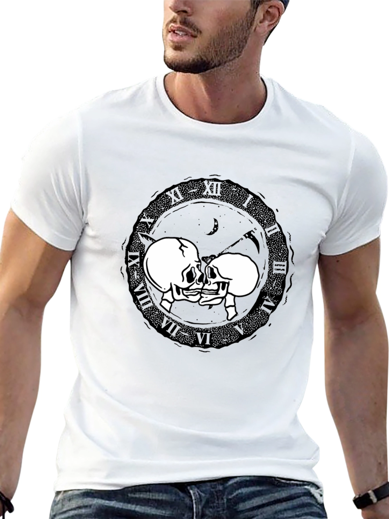 Skull Kiss T-Shirt - Dark Romance Design