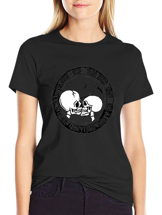 Skull Kiss T-Shirt - Dark Romance Design