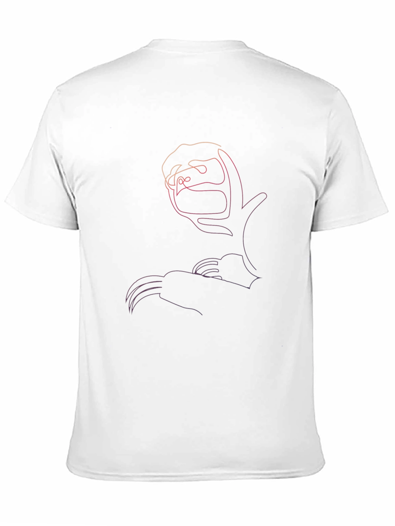 Modern Sloth Line Art Black T-Shirt