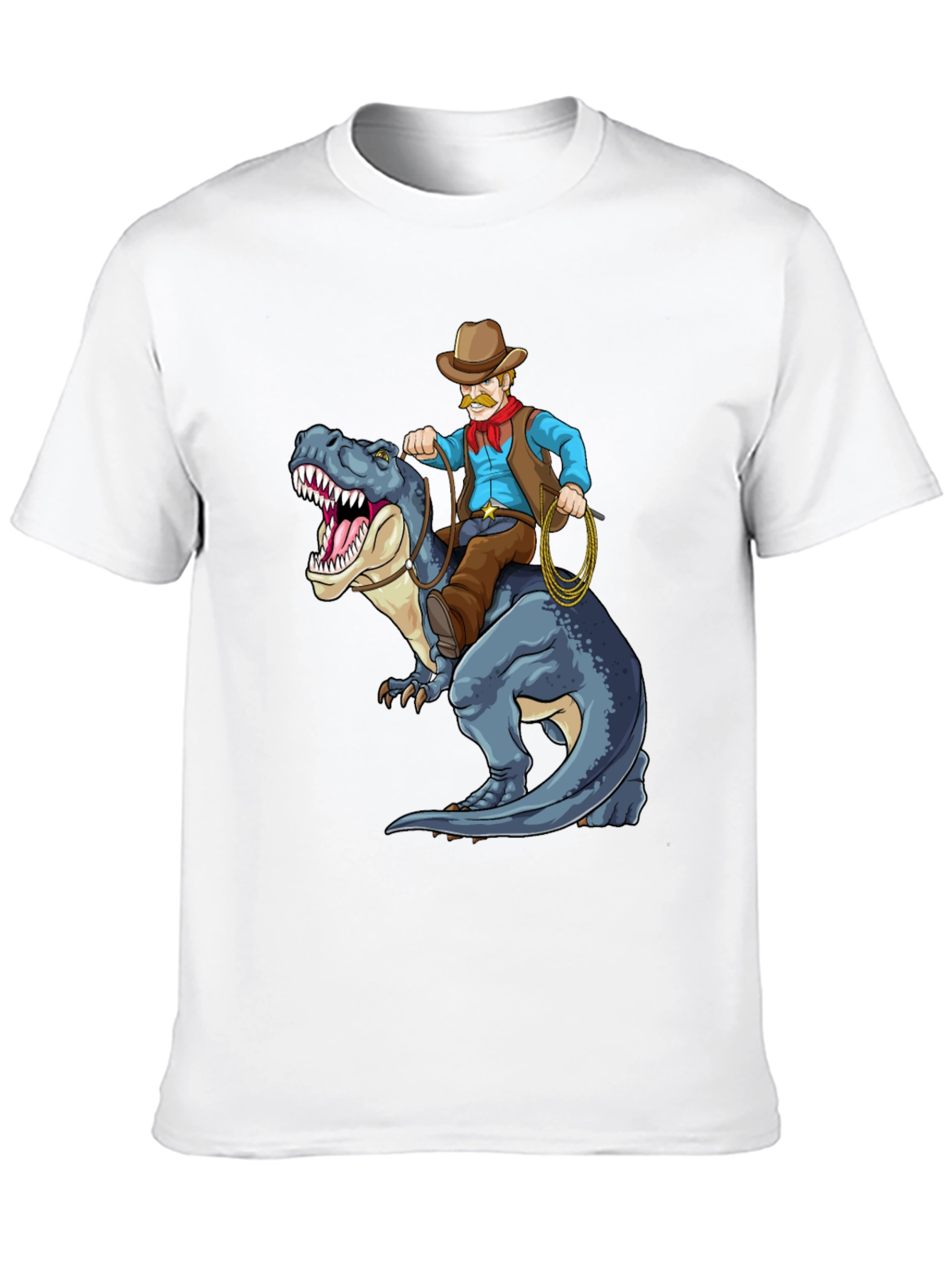 Cowboy Riding Dinosaur Graphic Tee