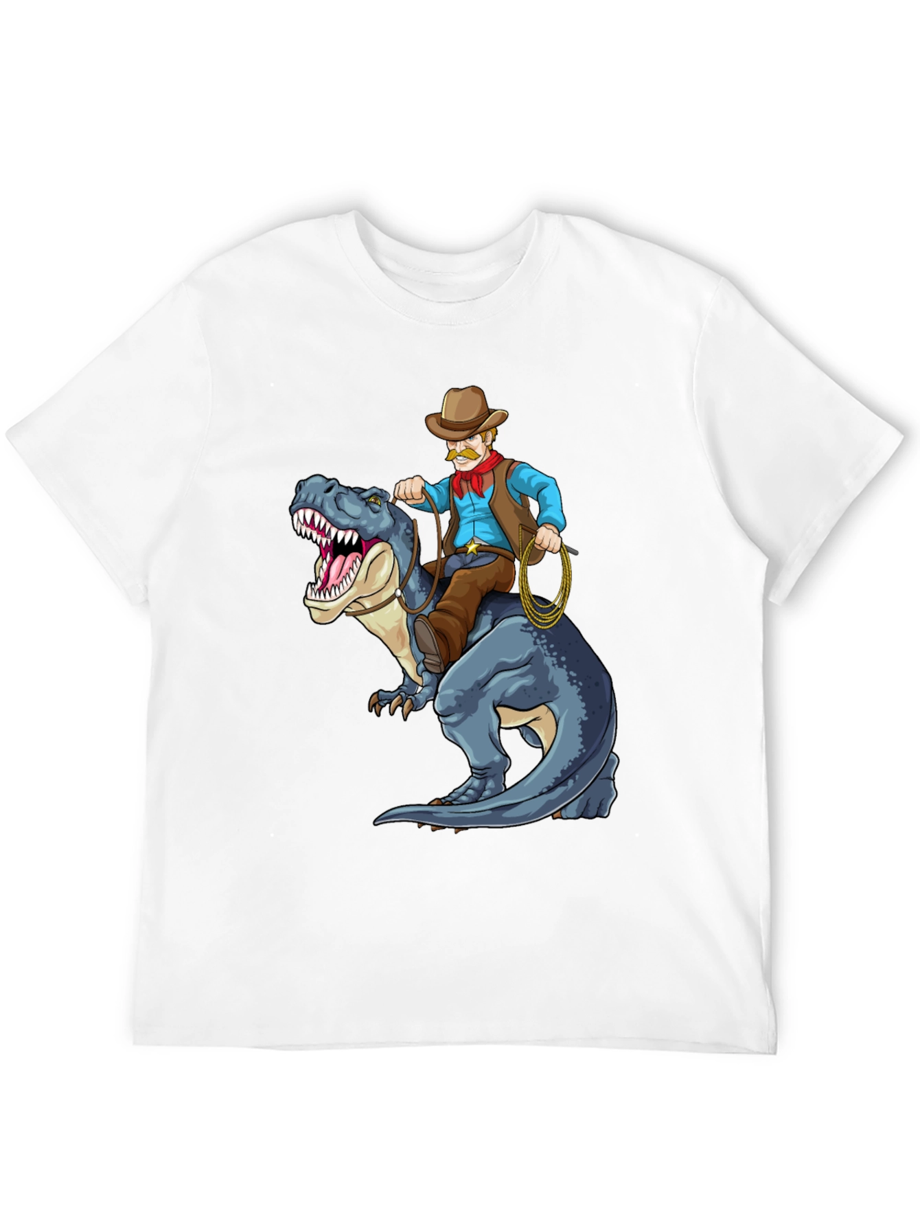 Cowboy Riding Dinosaur Graphic Tee