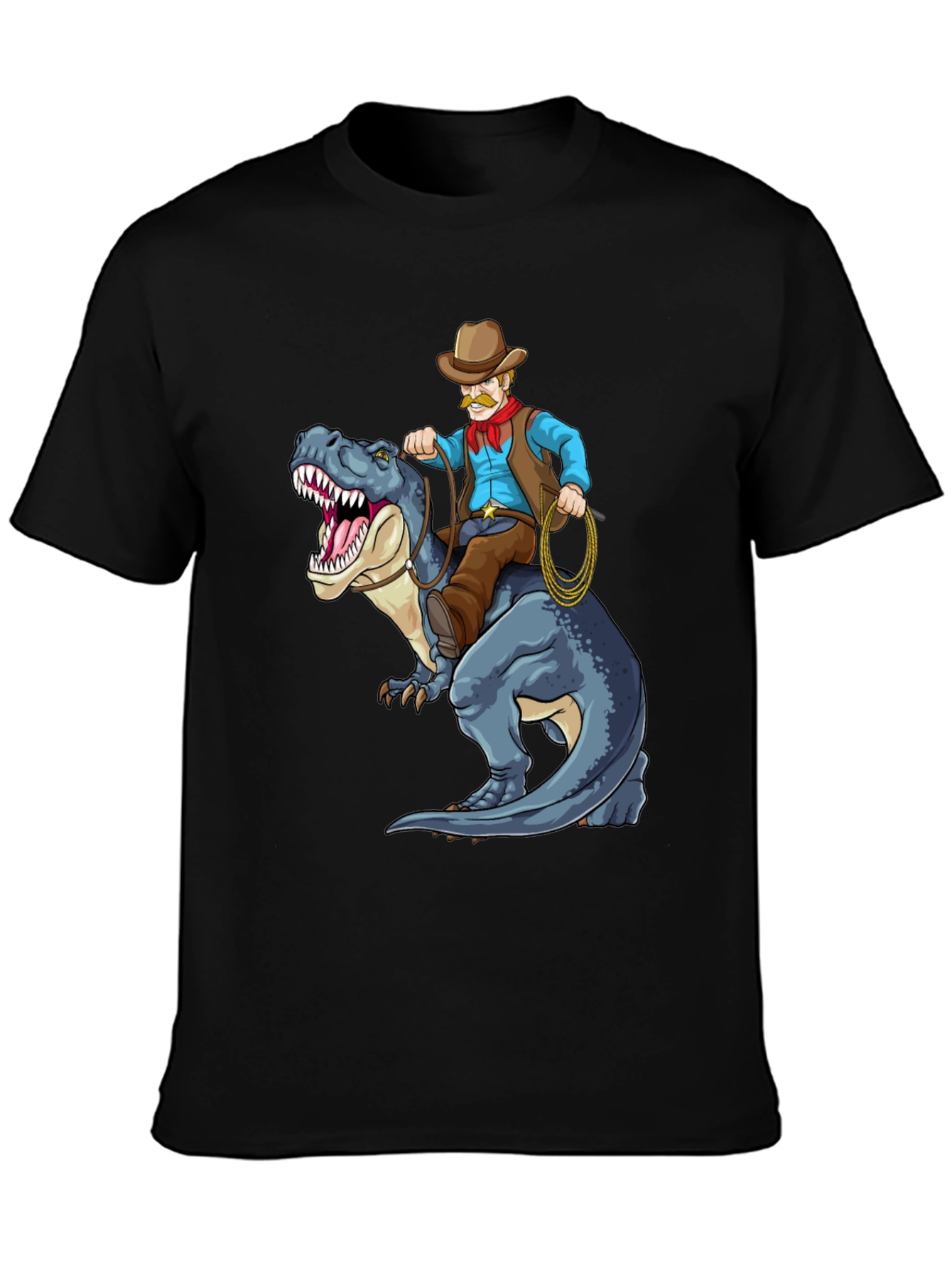 Cowboy Riding Dinosaur Graphic Tee