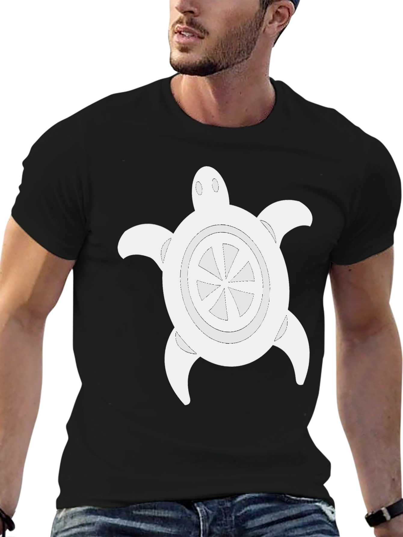 Turtle Graphic Black Tee