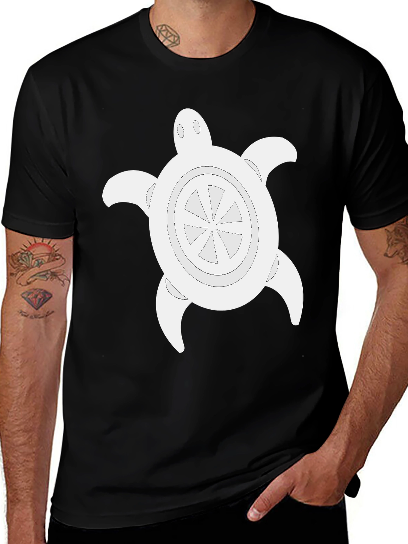 Turtle Graphic Black Tee