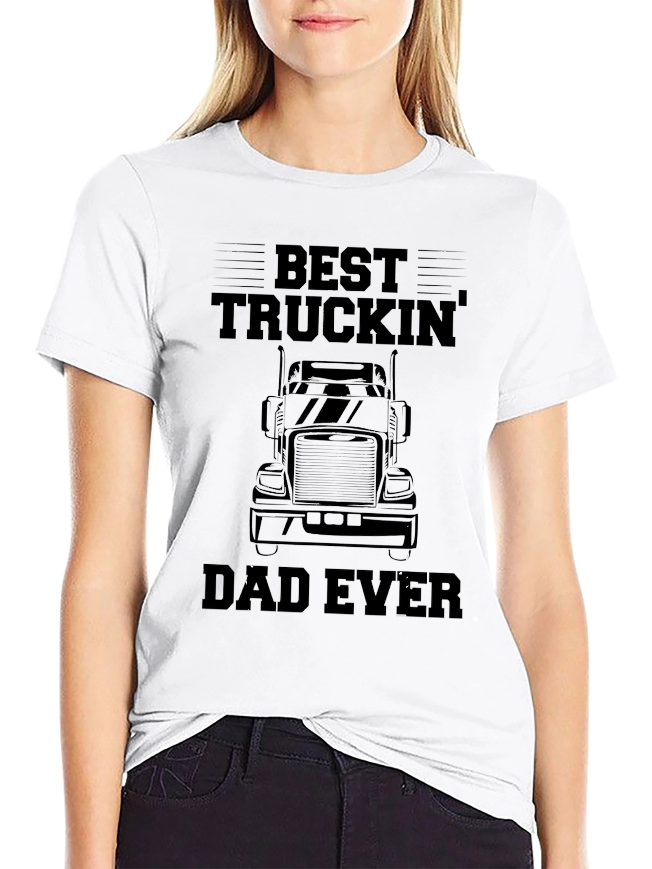 Best Truckin Dad Ever T-Shirt - Black