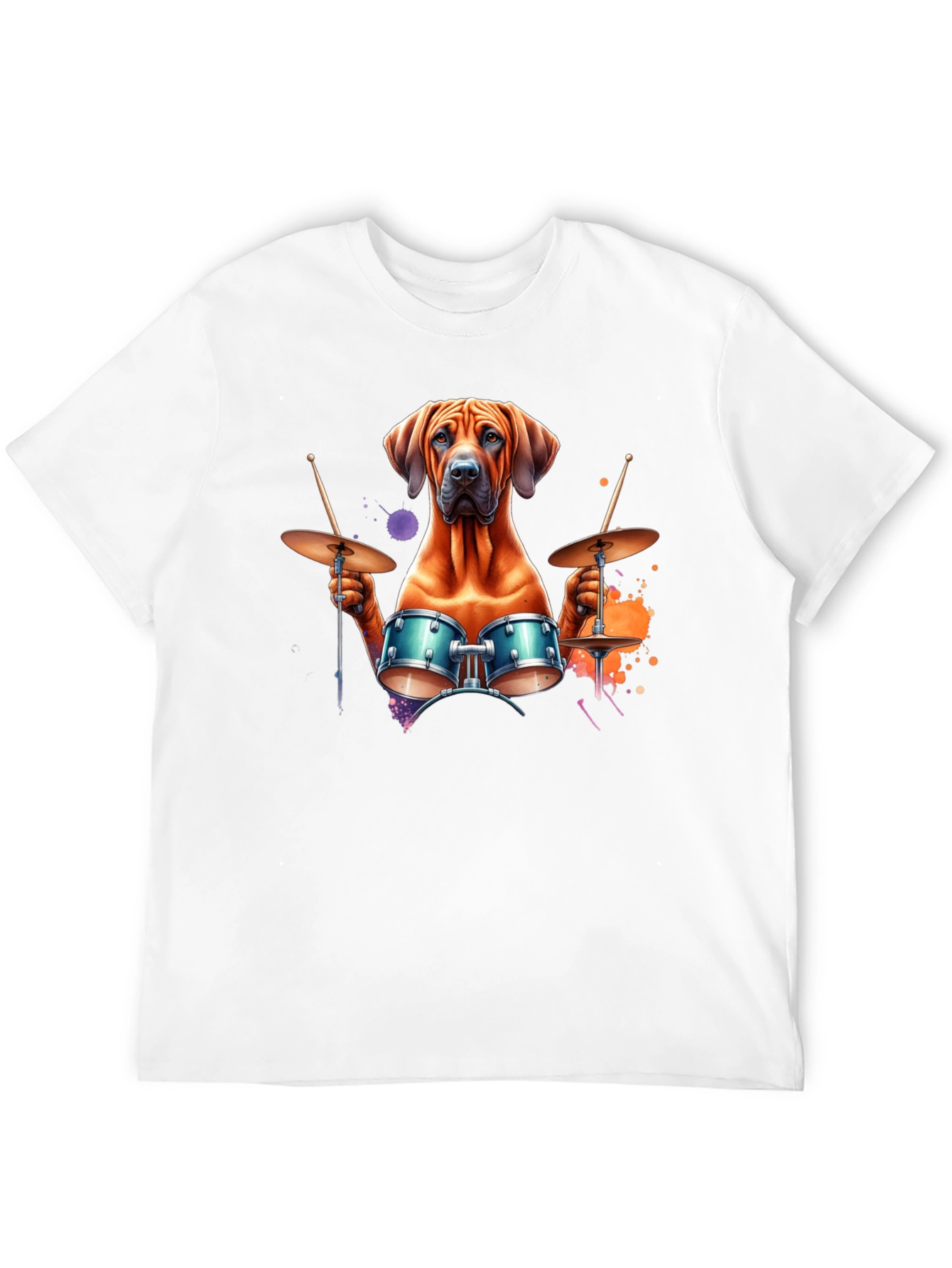 Dog Drummer T-Shirt - Unique Graphic Tee