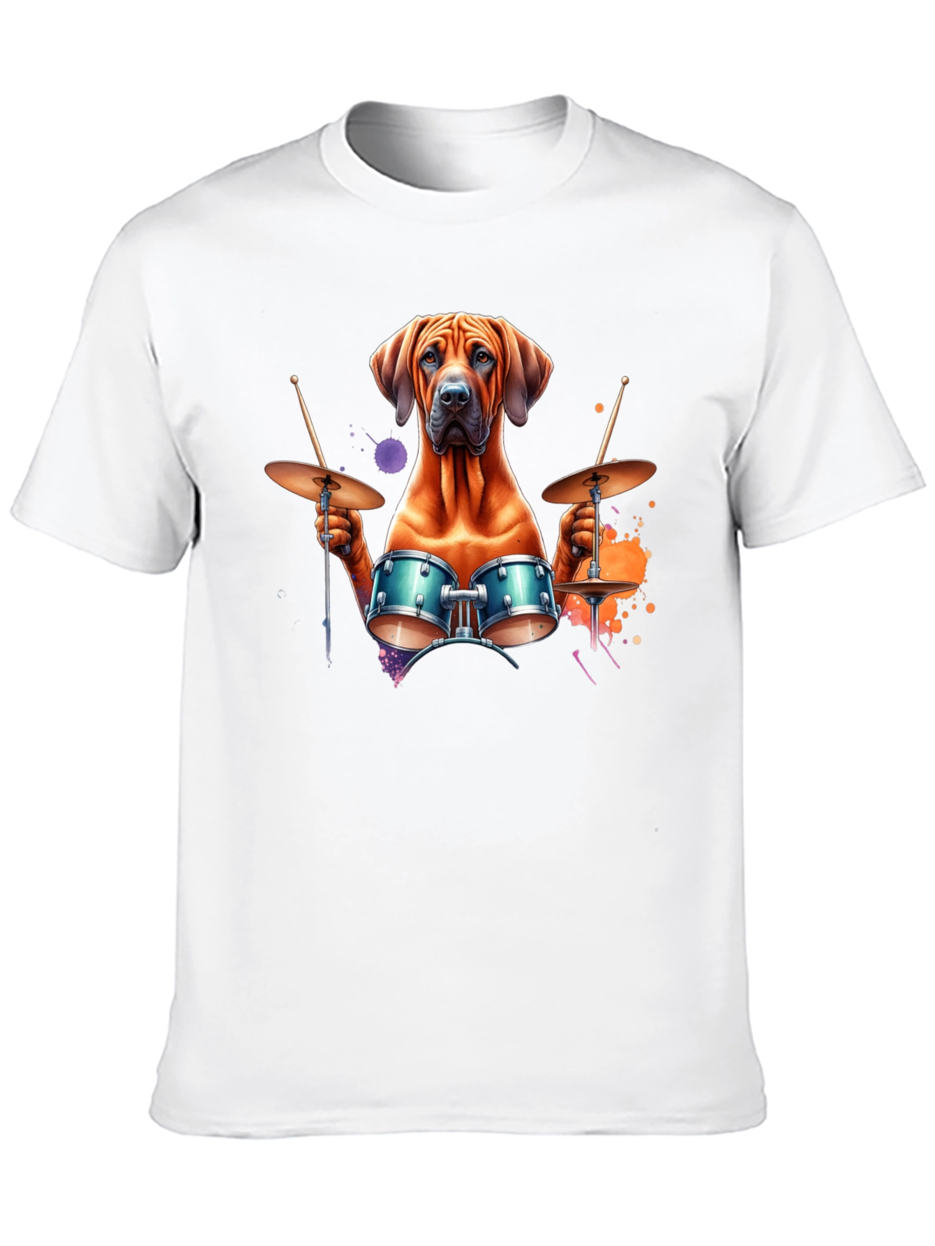 Dog Drummer T-Shirt - Unique Graphic Tee