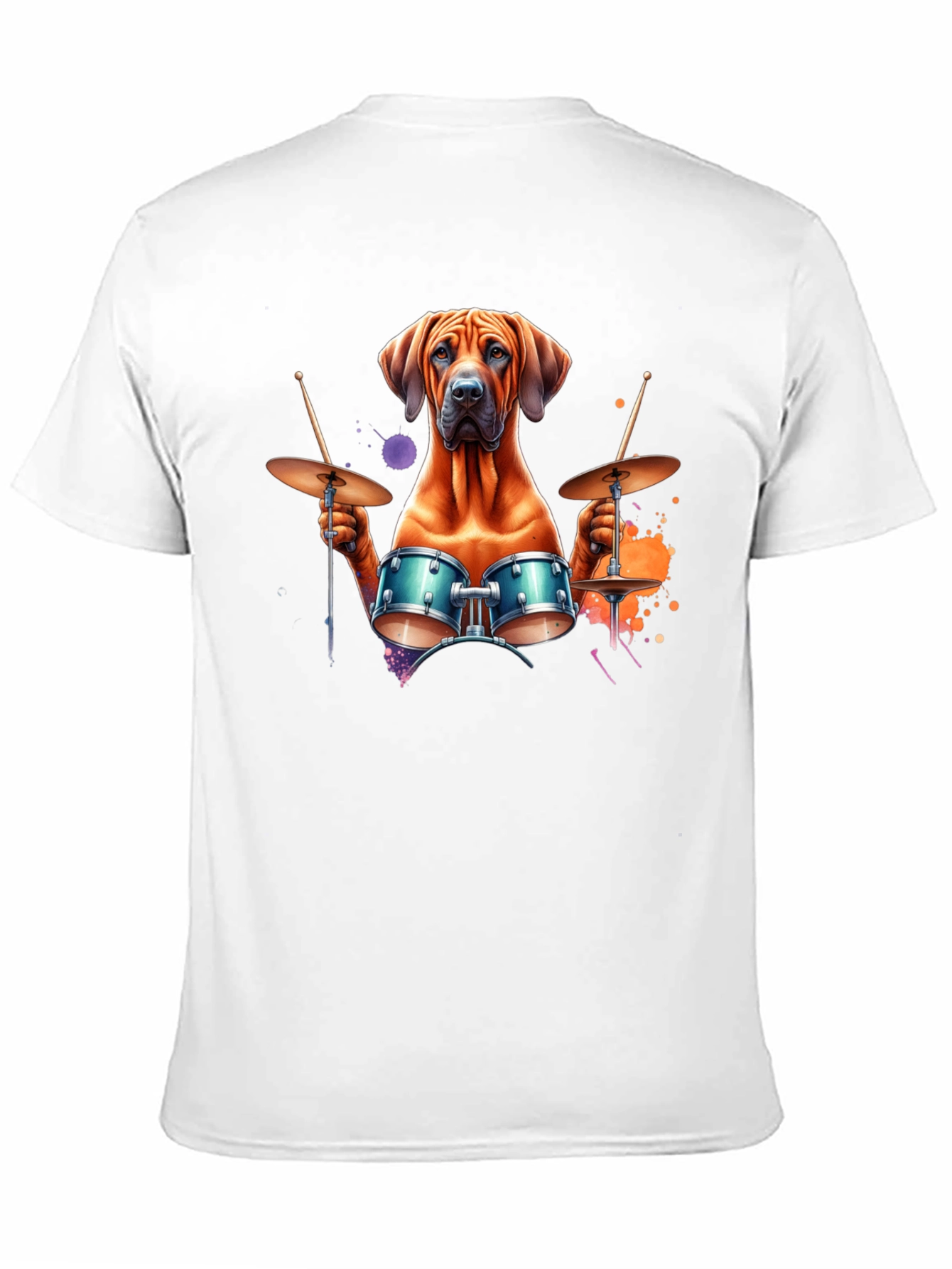 Dog Drummer T-Shirt - Unique Graphic Tee
