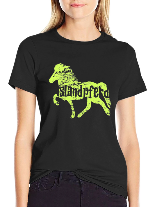 Icelandic Horse Graphic Tee - Mens Black T-Shirt