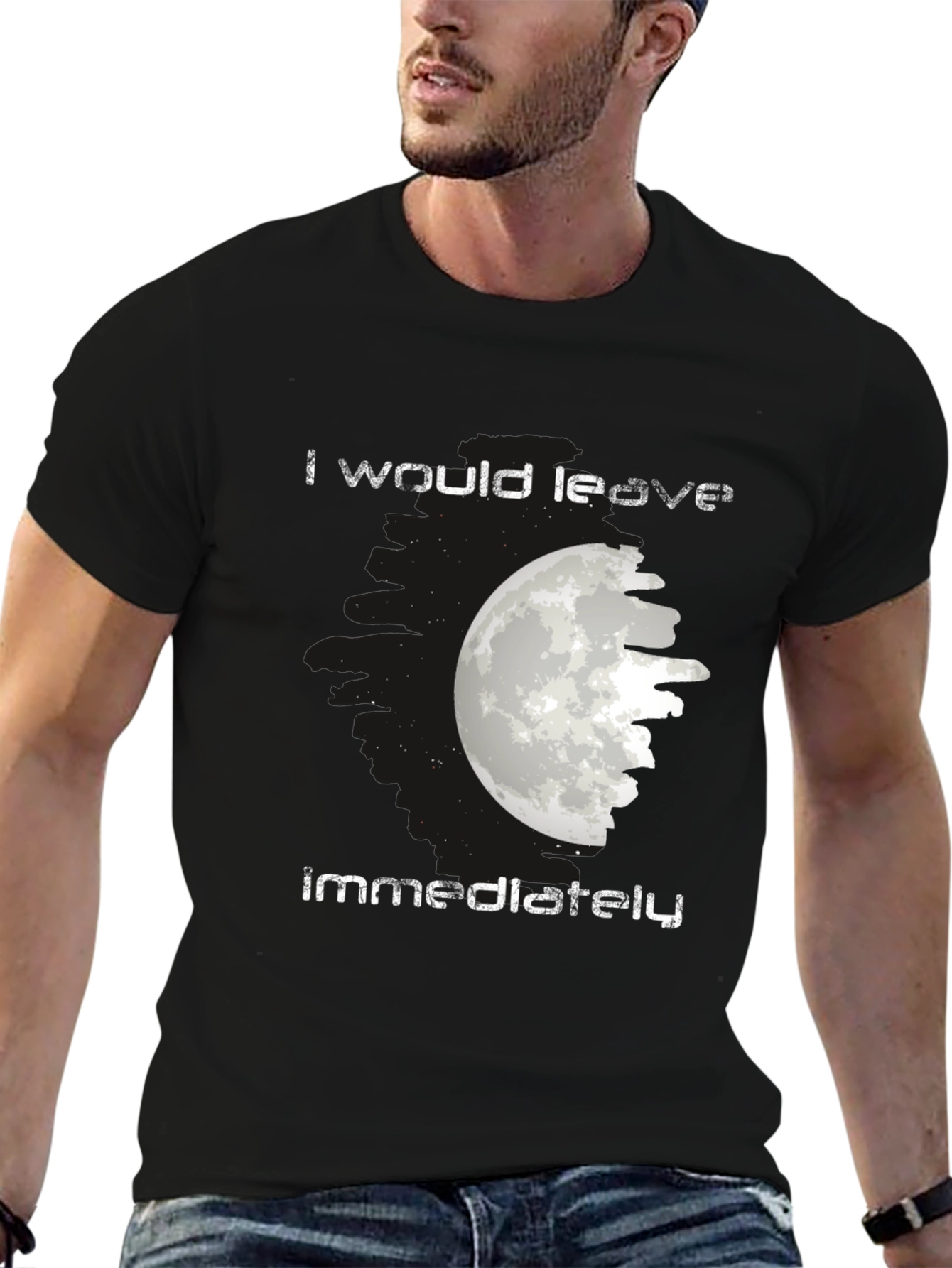 I Would Leave Immediately Moon Graphic Tee