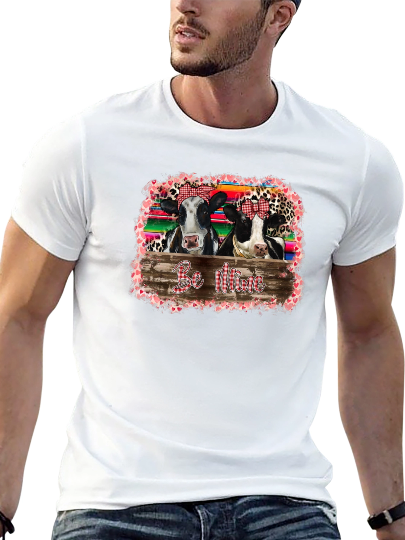 Cow Be Mine Valentines Day Graphic Tee
