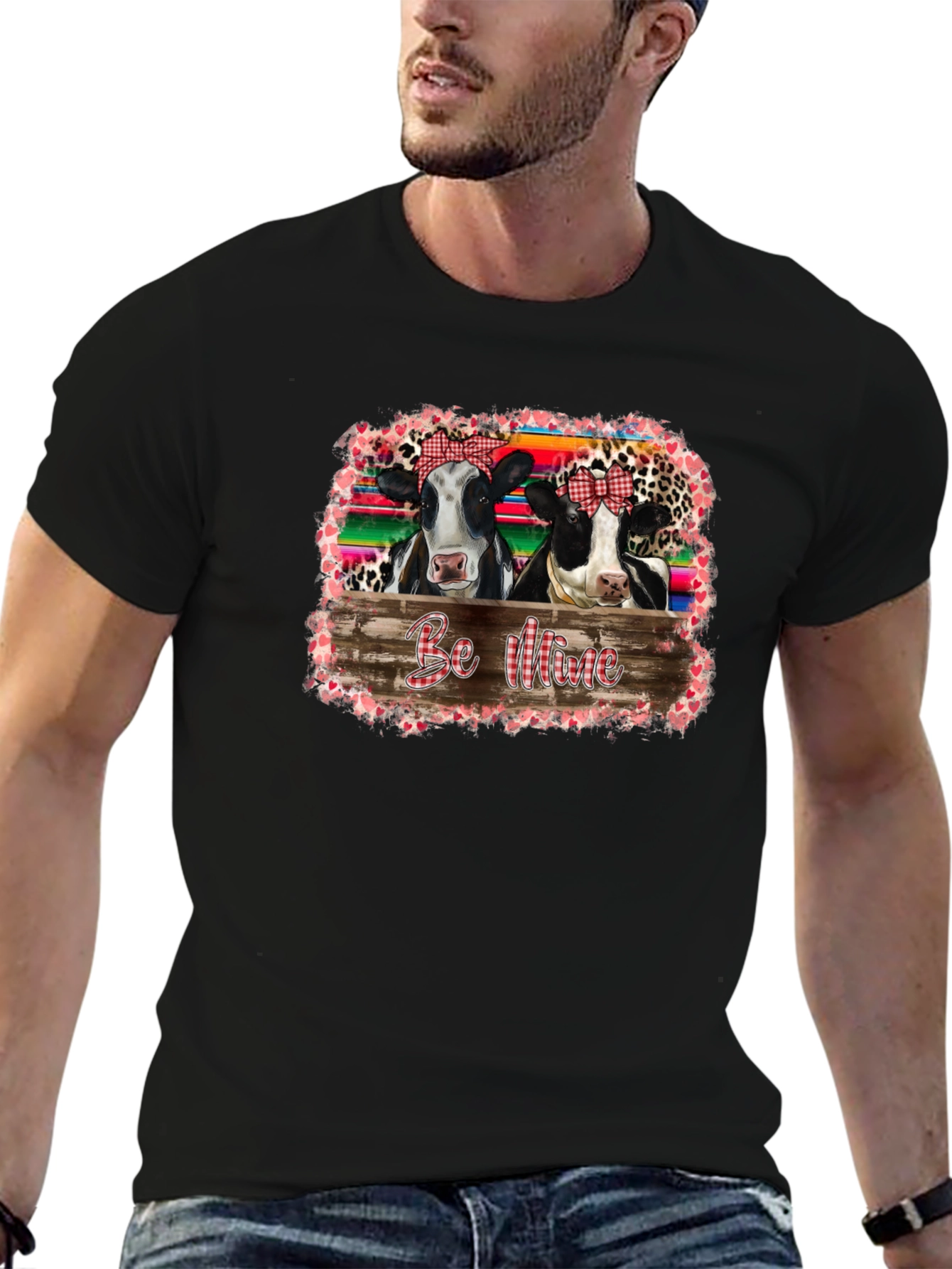 Cow Be Mine Valentines Day Graphic Tee