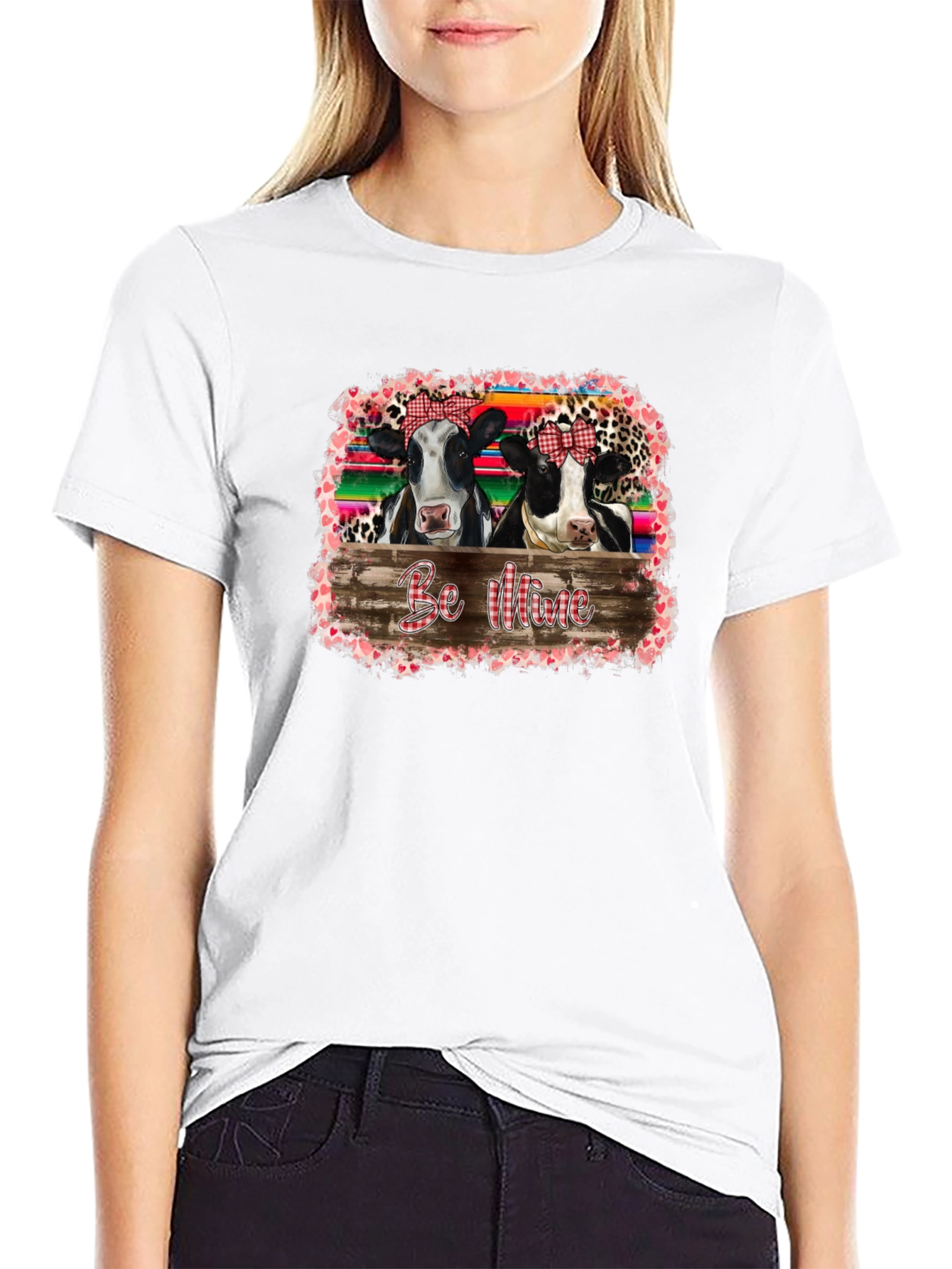 Cow Be Mine Valentines Day Graphic Tee