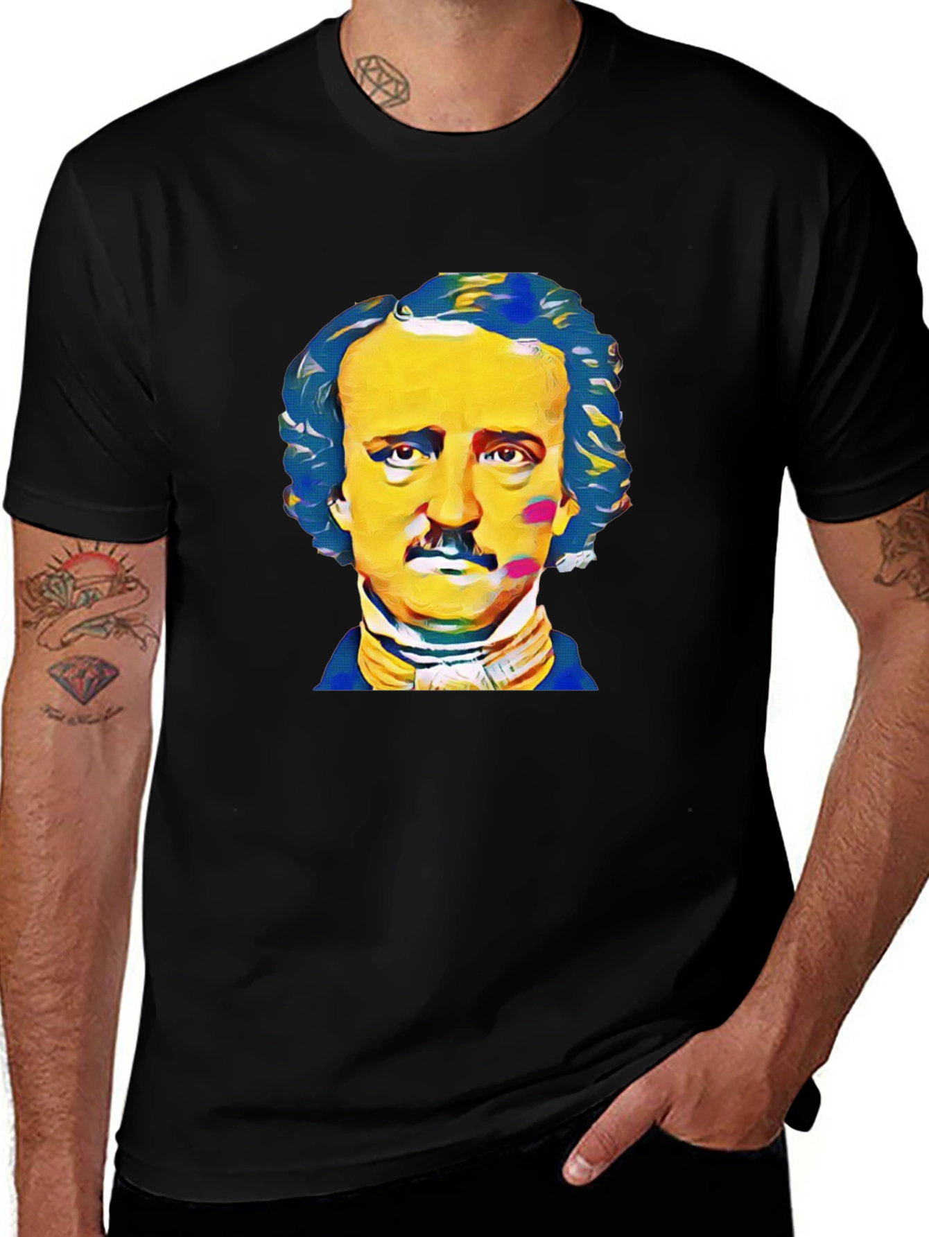 Edgar Allan Poe Graphic Tee - Black Cotton T-Shirt