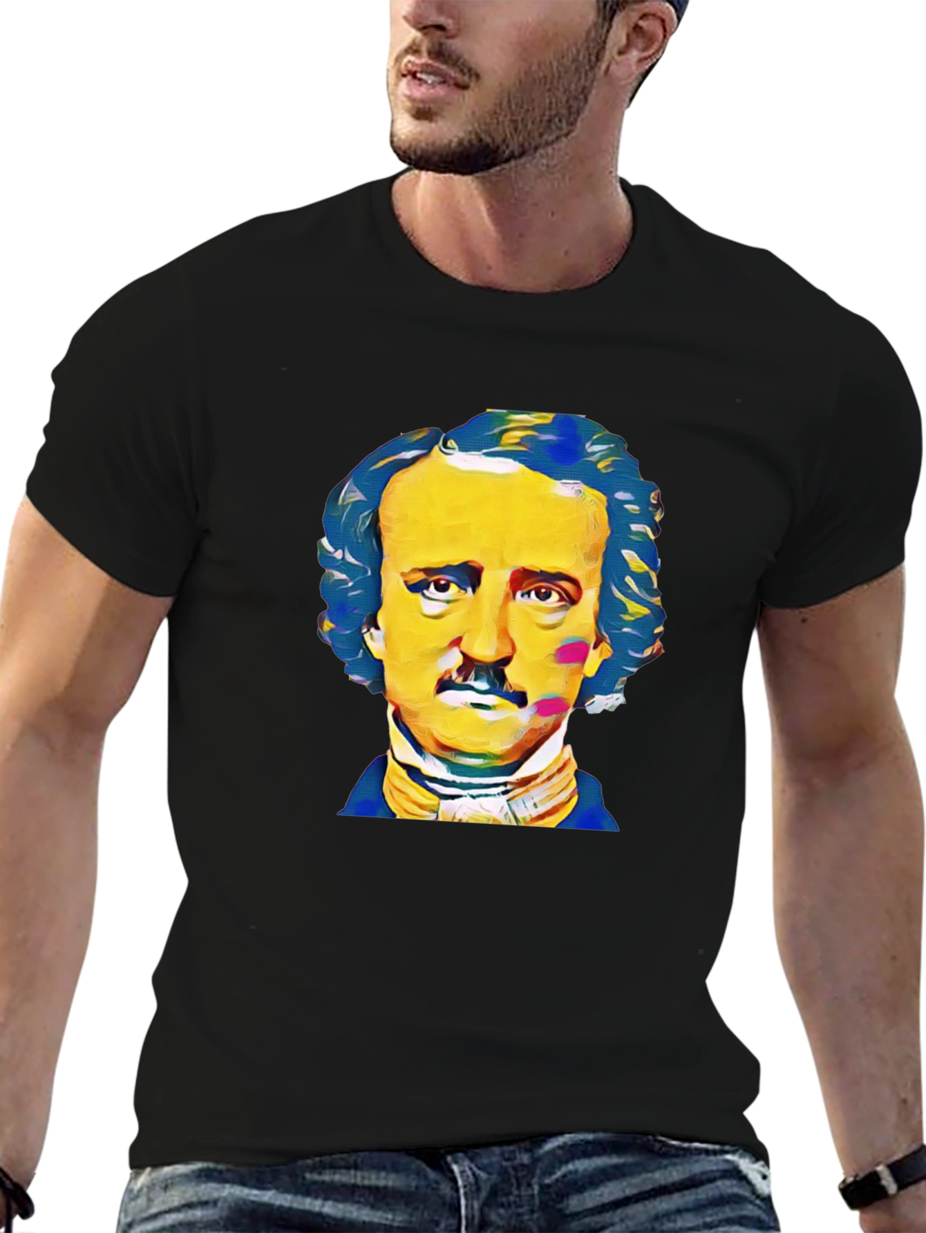 Edgar Allan Poe Graphic Tee - Black Cotton T-Shirt