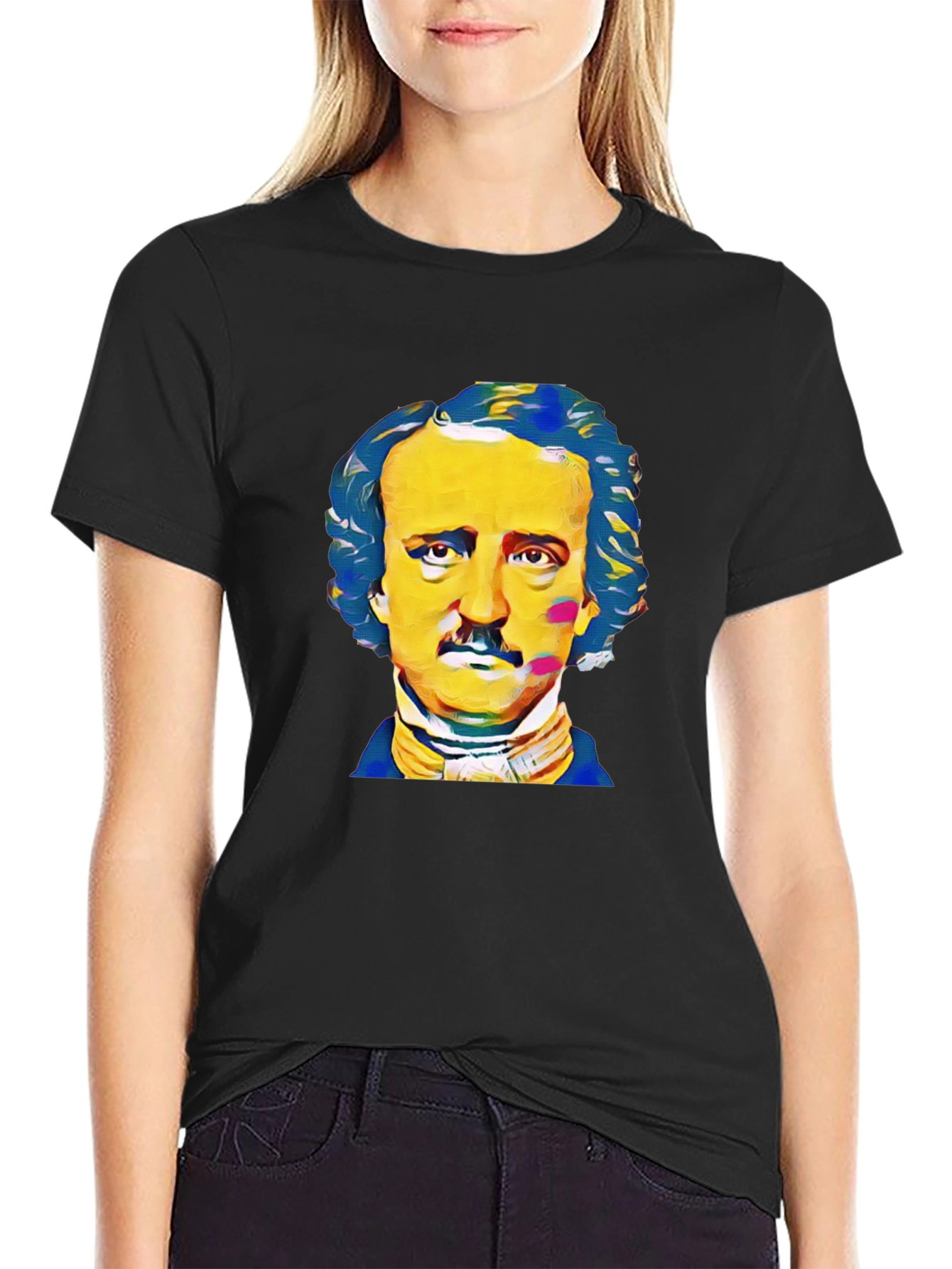 Edgar Allan Poe Graphic Tee - Black Cotton T-Shirt