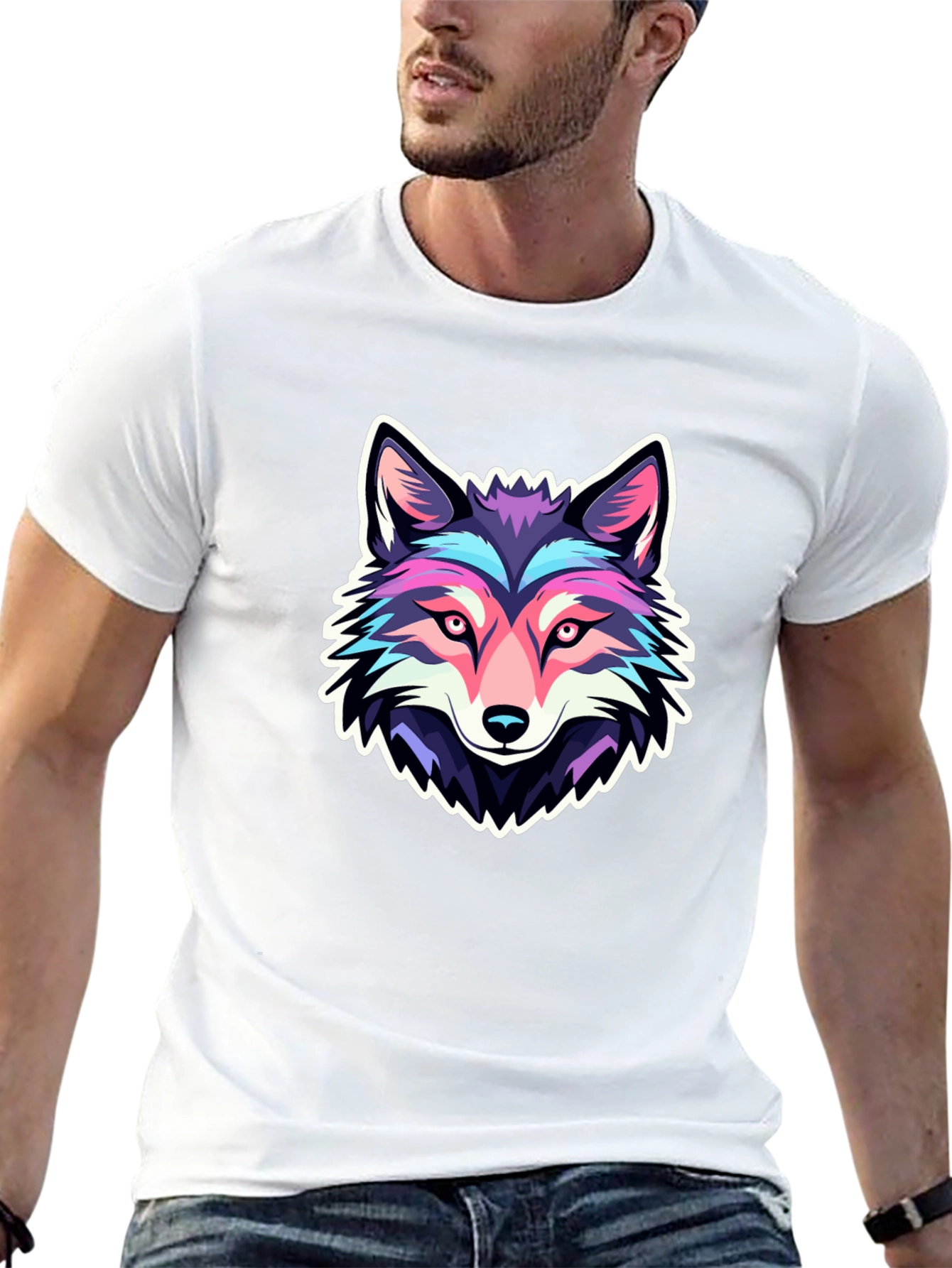 Cool Wolf Graphic Tee - Black