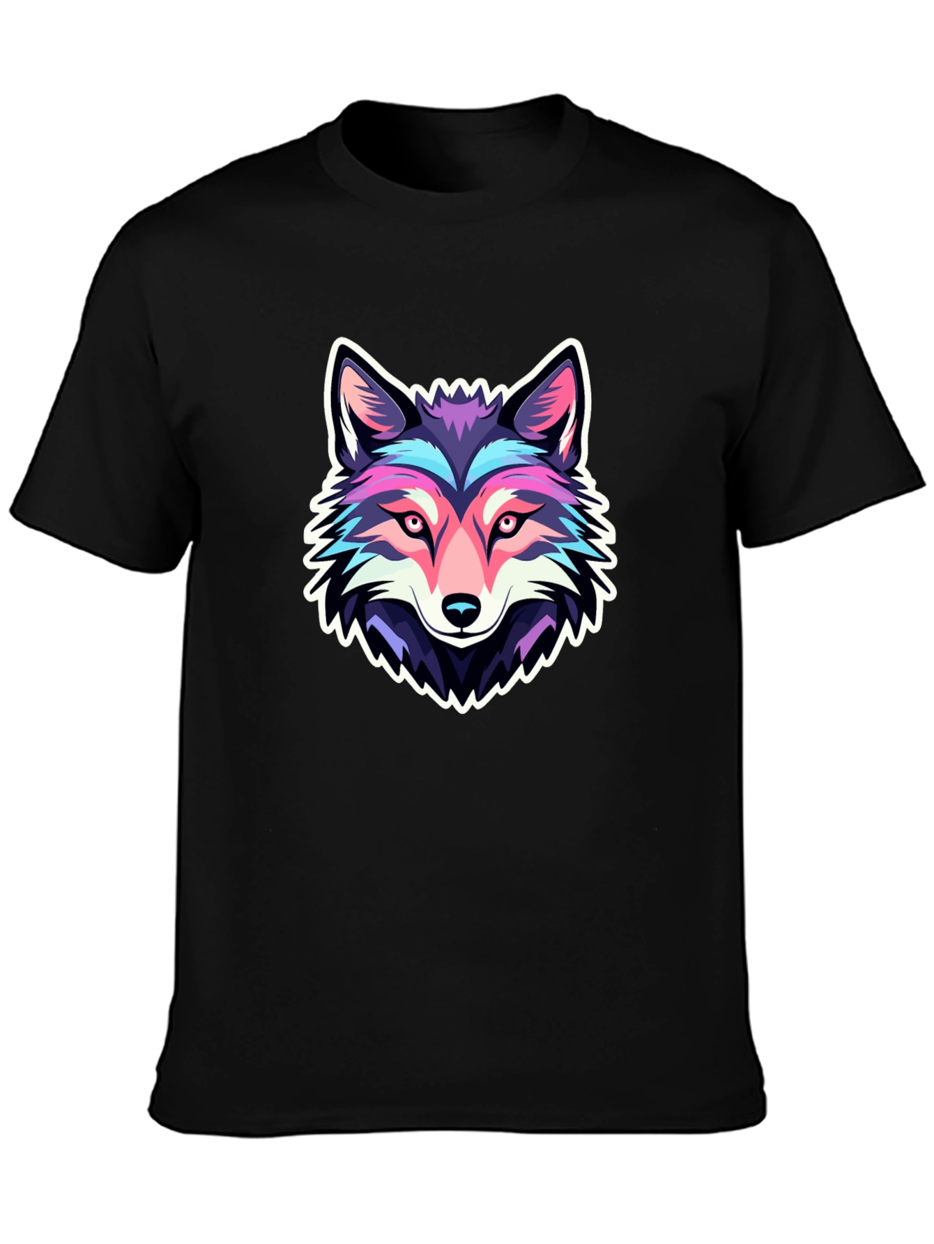 Cool Wolf Graphic Tee - Black