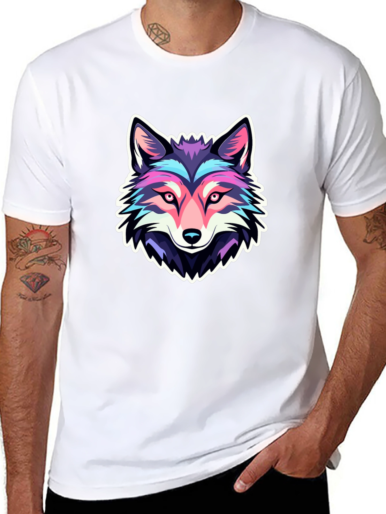 Cool Wolf Graphic Tee - Black