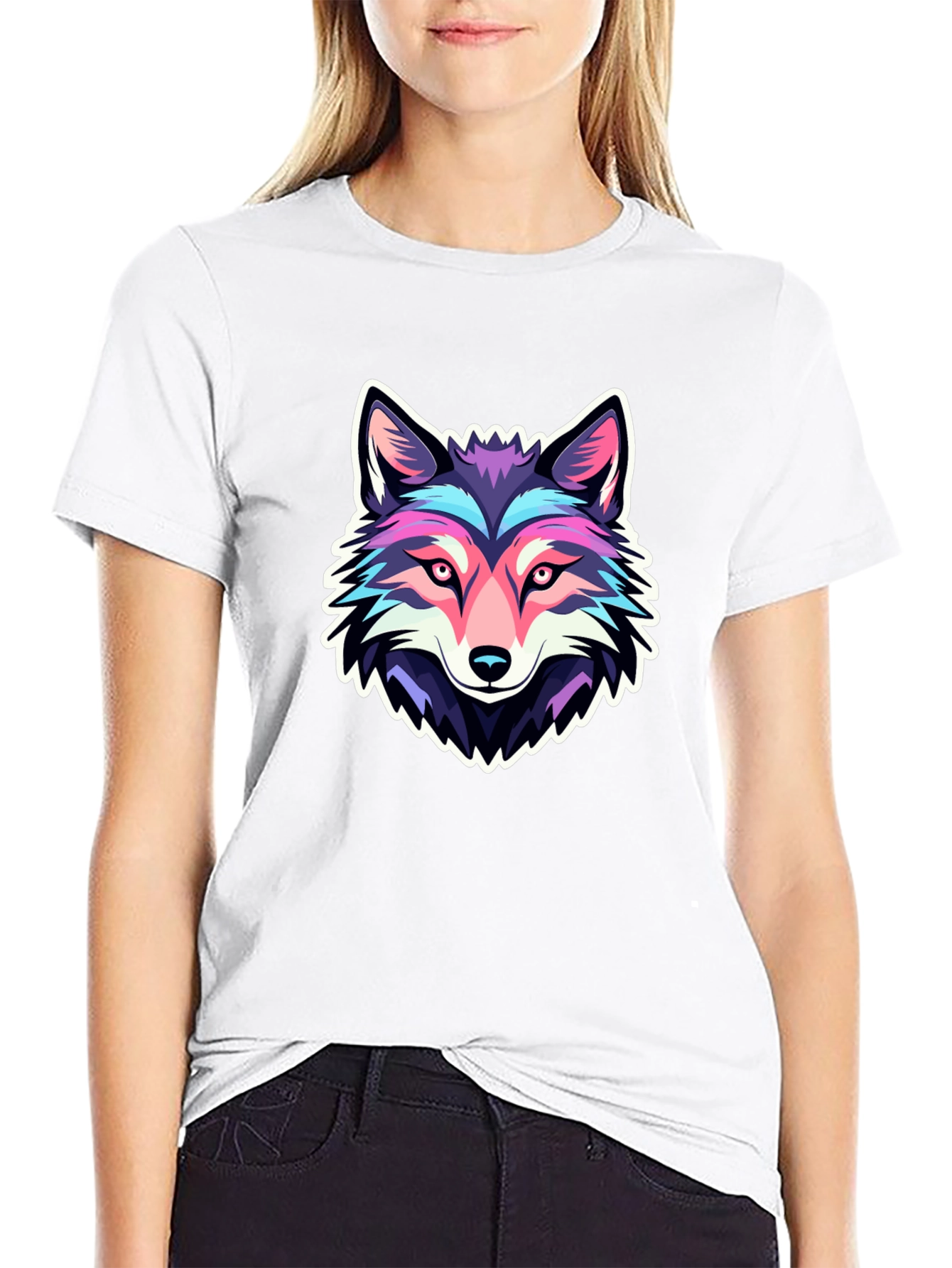 Cool Wolf Graphic Tee - Black