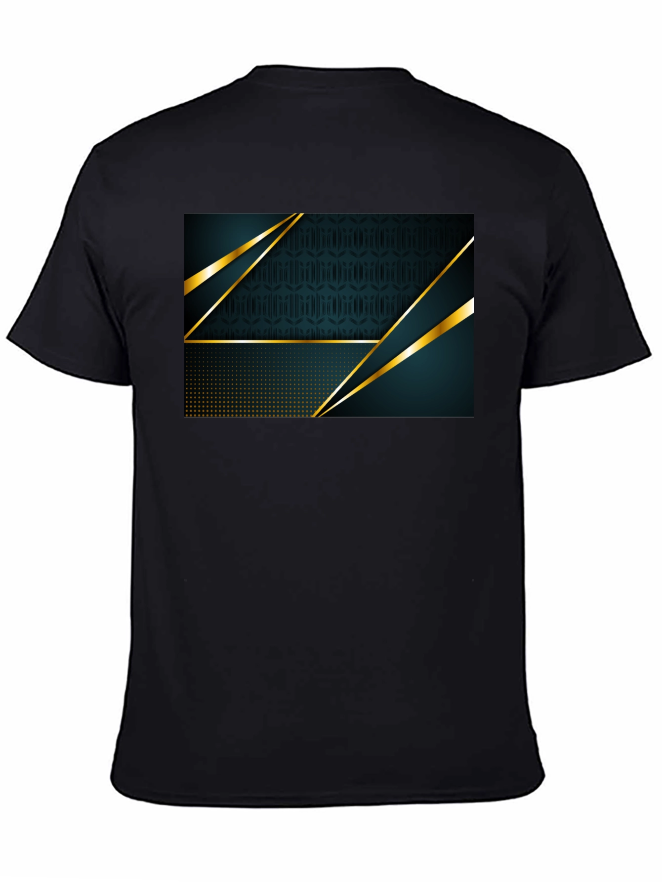 Stylish Black Tee with Geometric Design