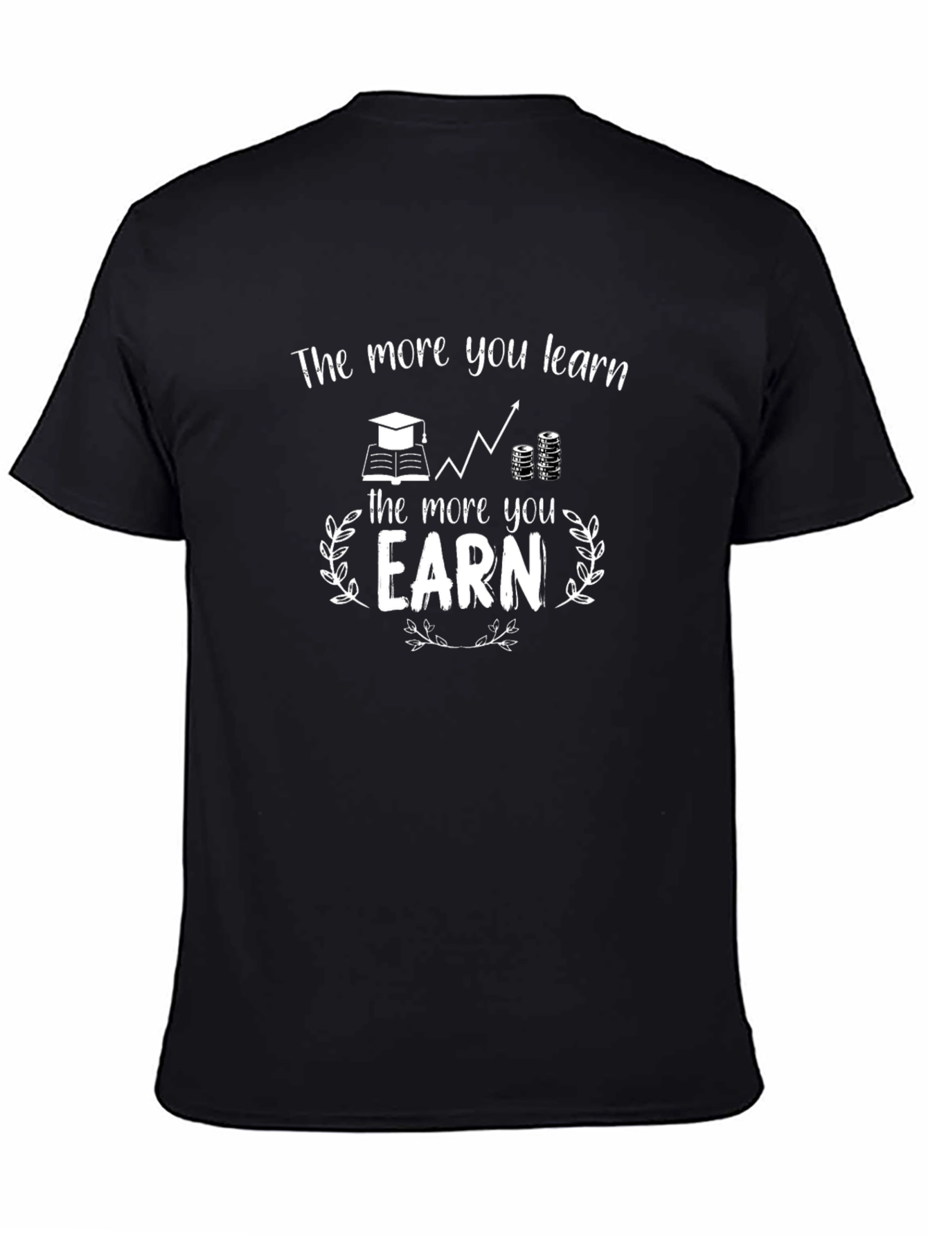 Learn & Earn Black Graphic Tee