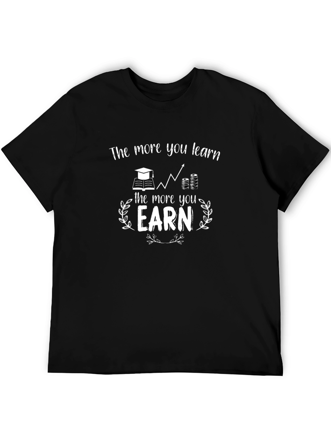 Learn & Earn Black Graphic Tee