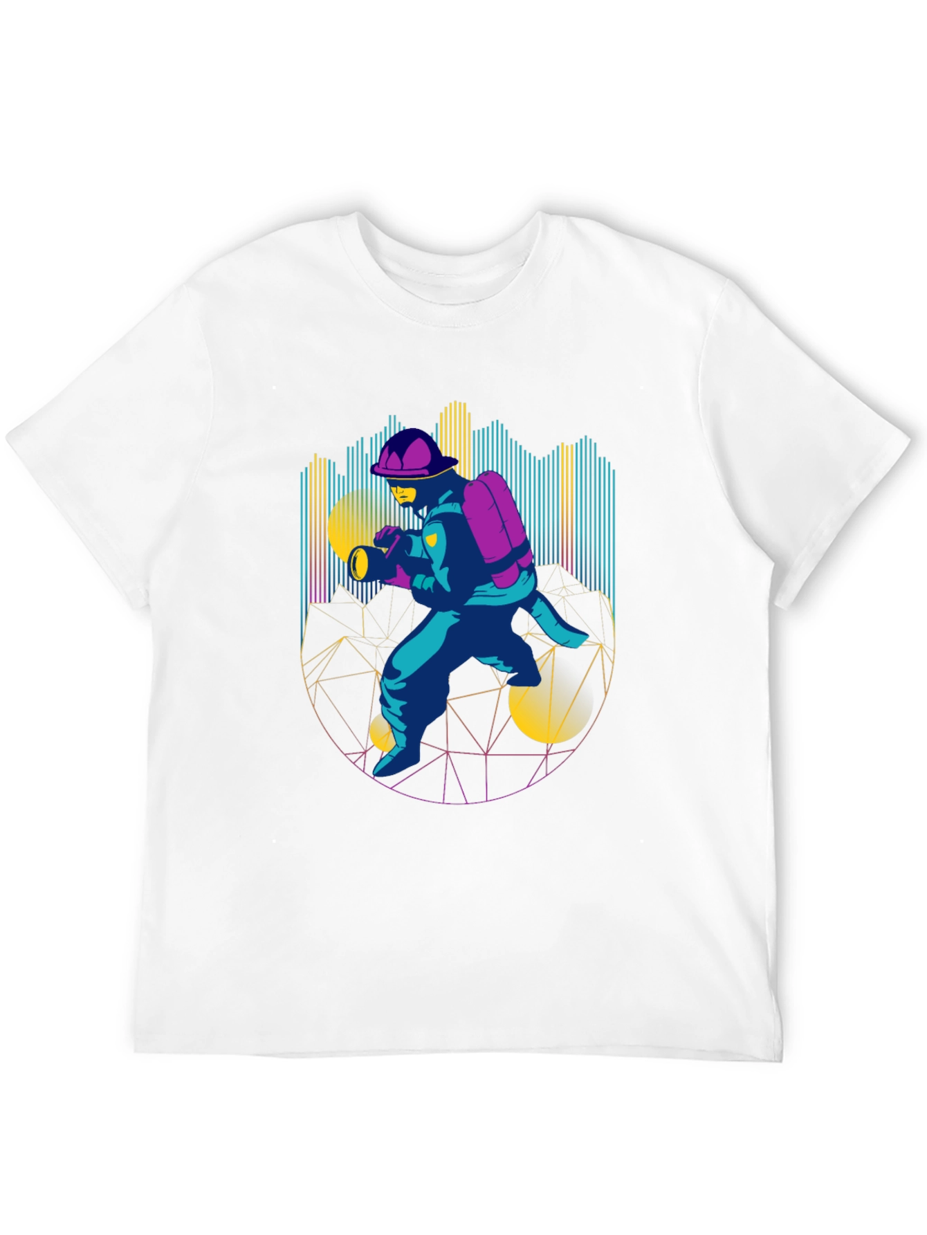 Retro Firefighter Graphic Tee - Black T-Shirt