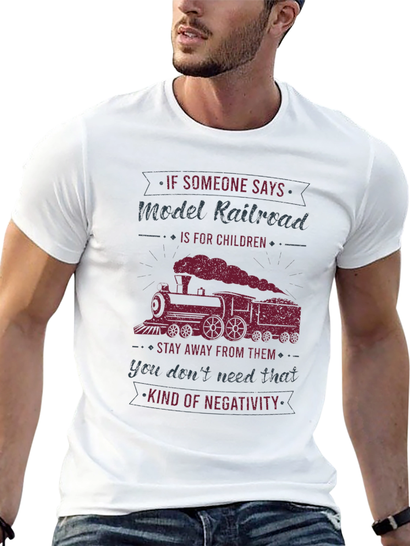 Model Railroad Graphic Tee - Stay Away From Negativity!
