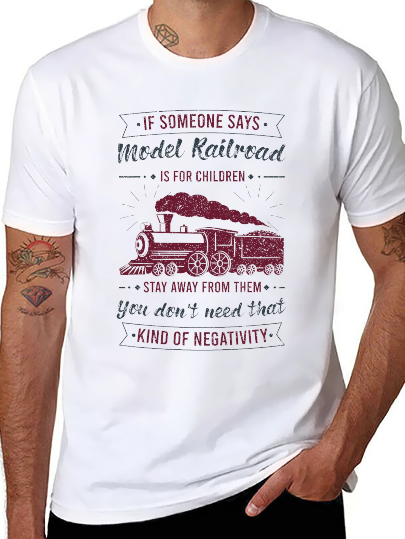 Model Railroad Graphic Tee - Stay Away From Negativity!