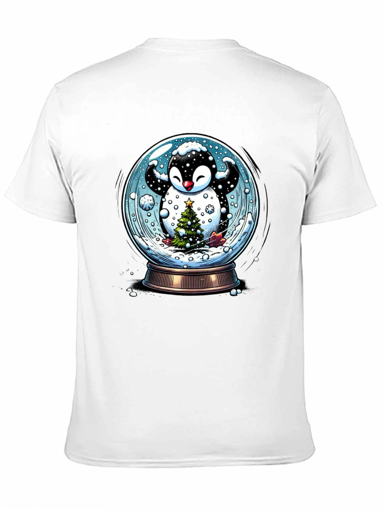 Festive Penguin Snow Globe Graphic Tee